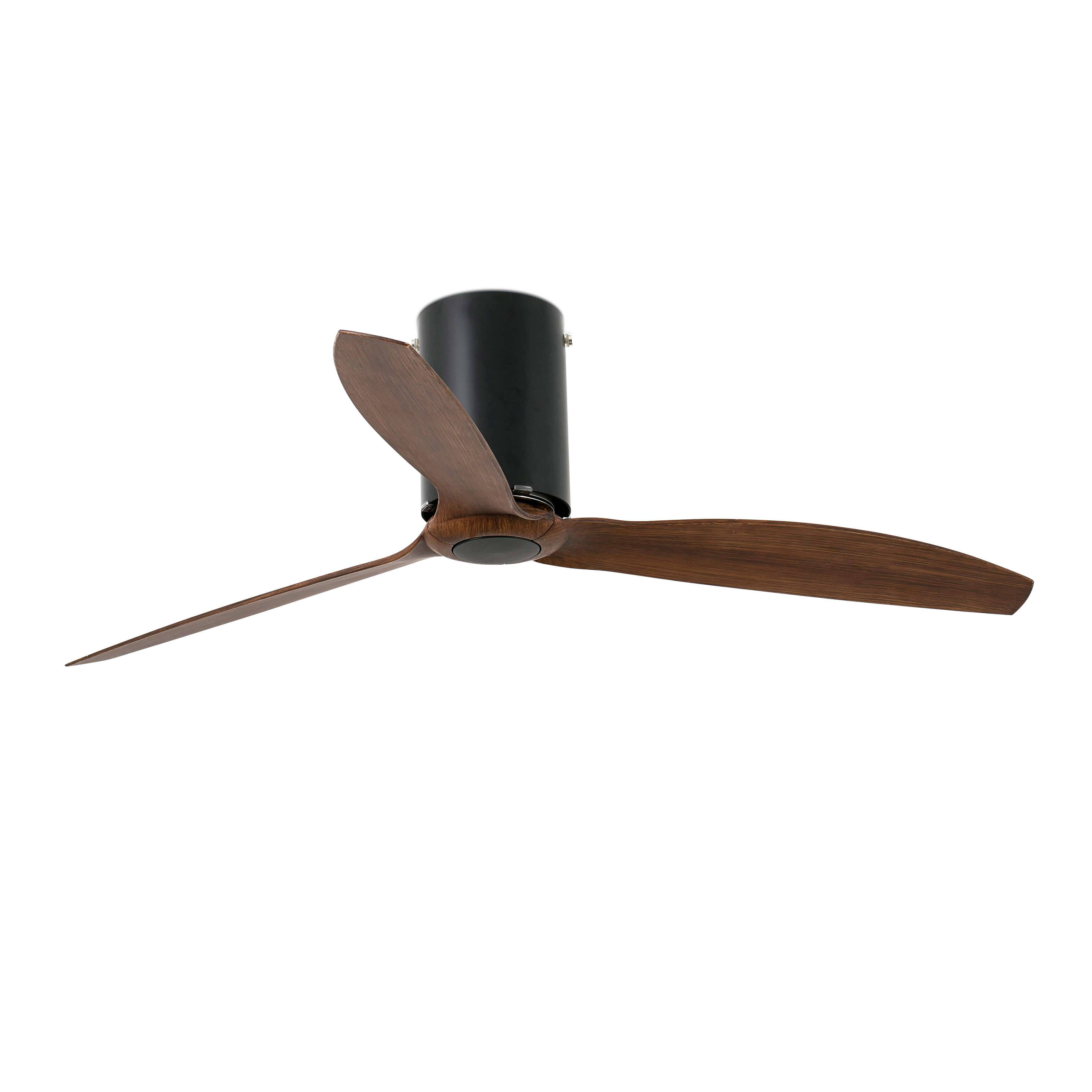 Energiespar Deckenventilator Mini Tube Schwarz / Walnuss