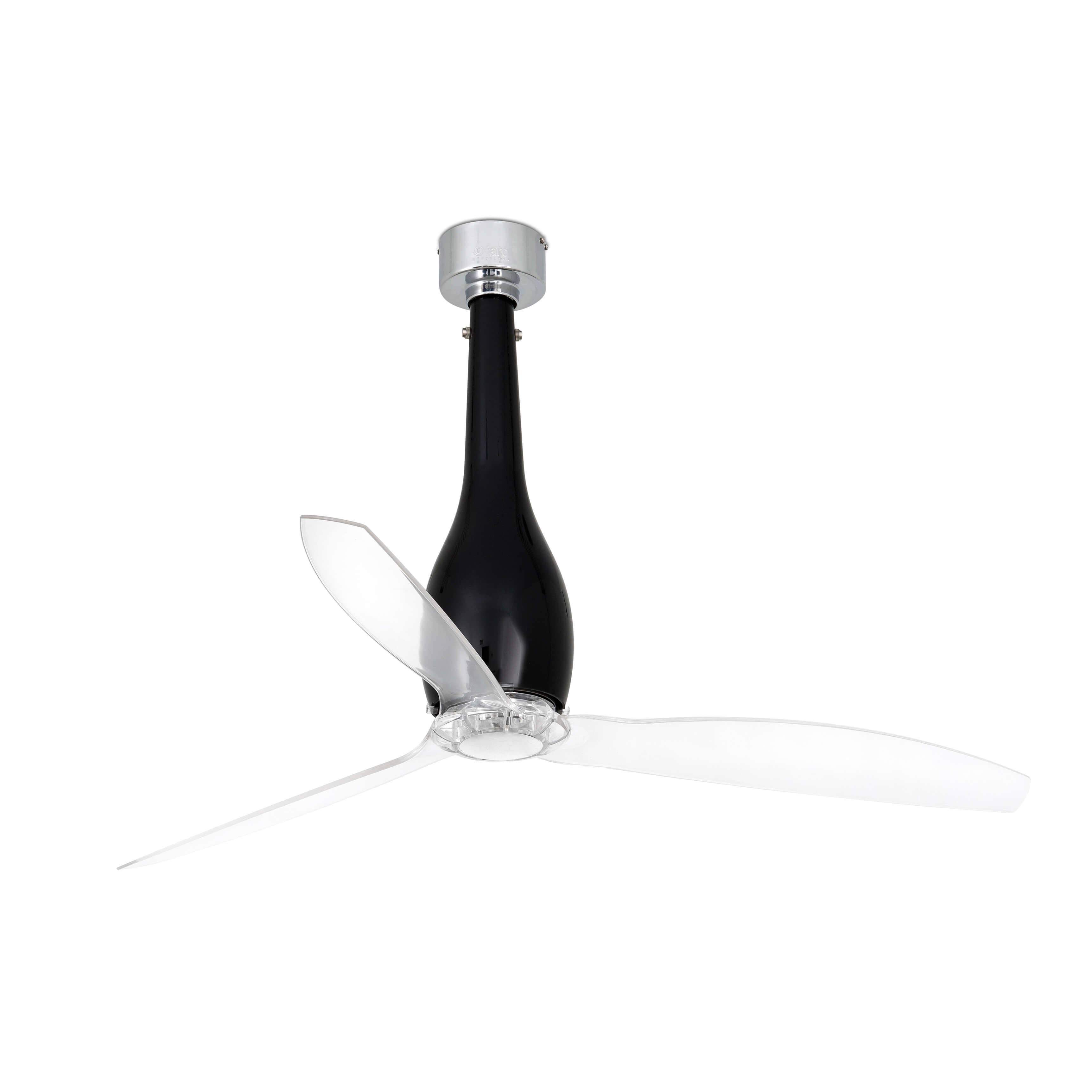 DC Deckenventilator Eterfan Schwarz glänzend / Klar