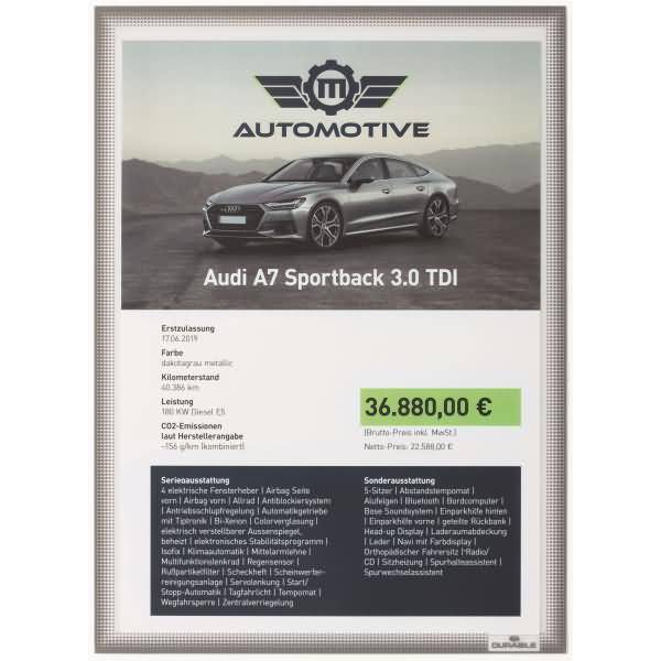 Info-Tasche A4 selbsthaftend VE=5 Stück anthrazit
