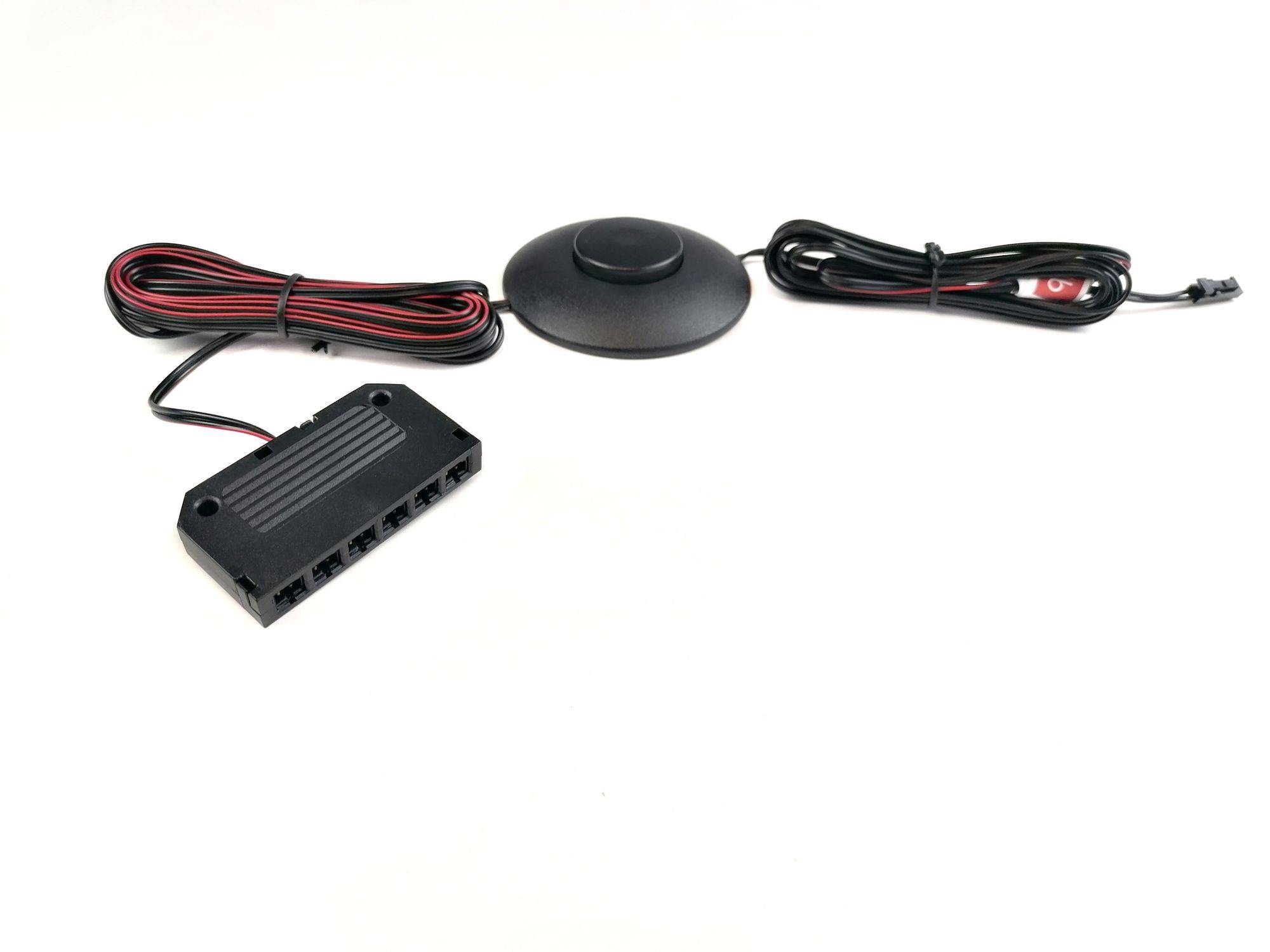kalb | Fußschalter, dimmbar, LED Mini-Stecksystem, schwarz, mit 6-fach Adapter