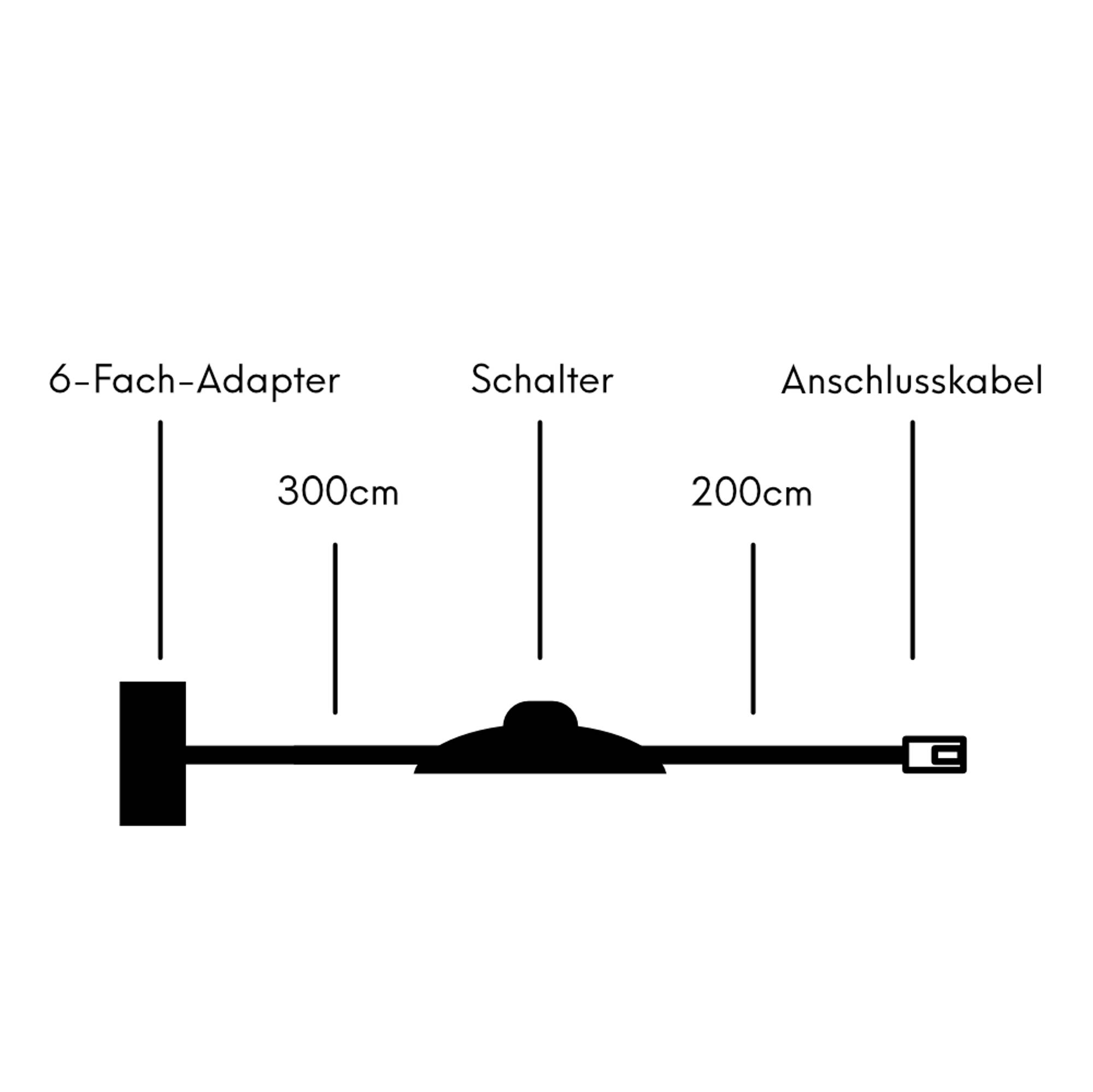 kalb | Fußschalter LED Mini-Stecksystem 500cm Kabel und 6-Fach Adapter