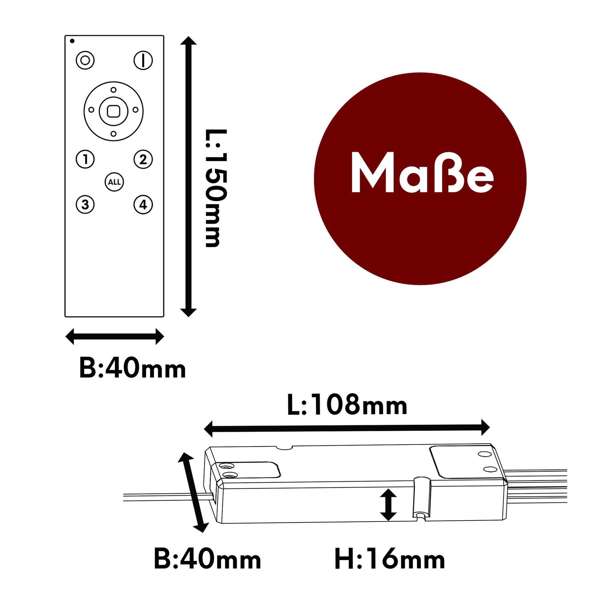 kalb | 4-Kanal-Funkfernbedienung für 12V LED Beleuchtung Schaltsystem stufenlos dimmbar max. 60W