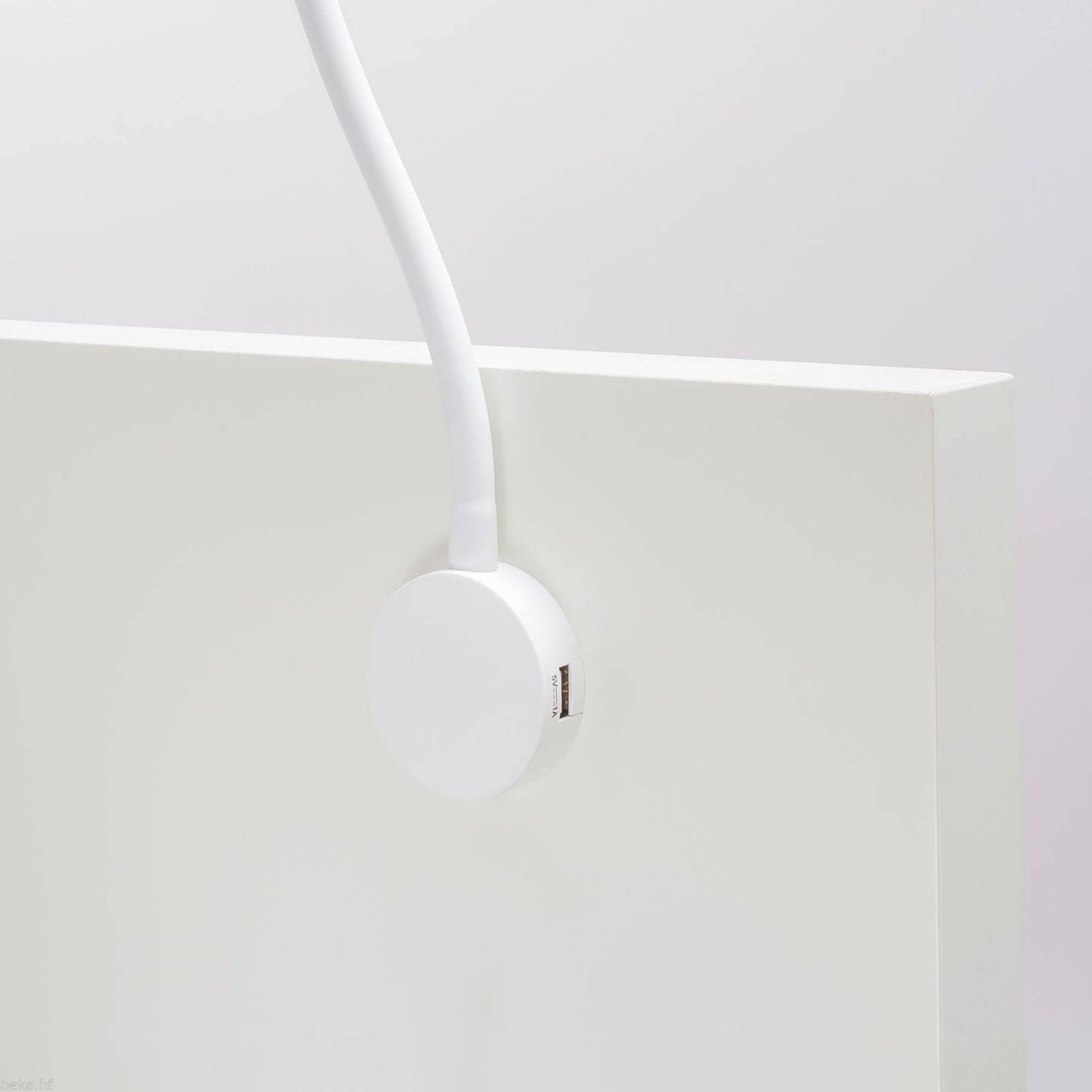 kalb | LED Bettleuchte warmweiß Touch Leseleuchte USB Ladestation schwarz od. weiss