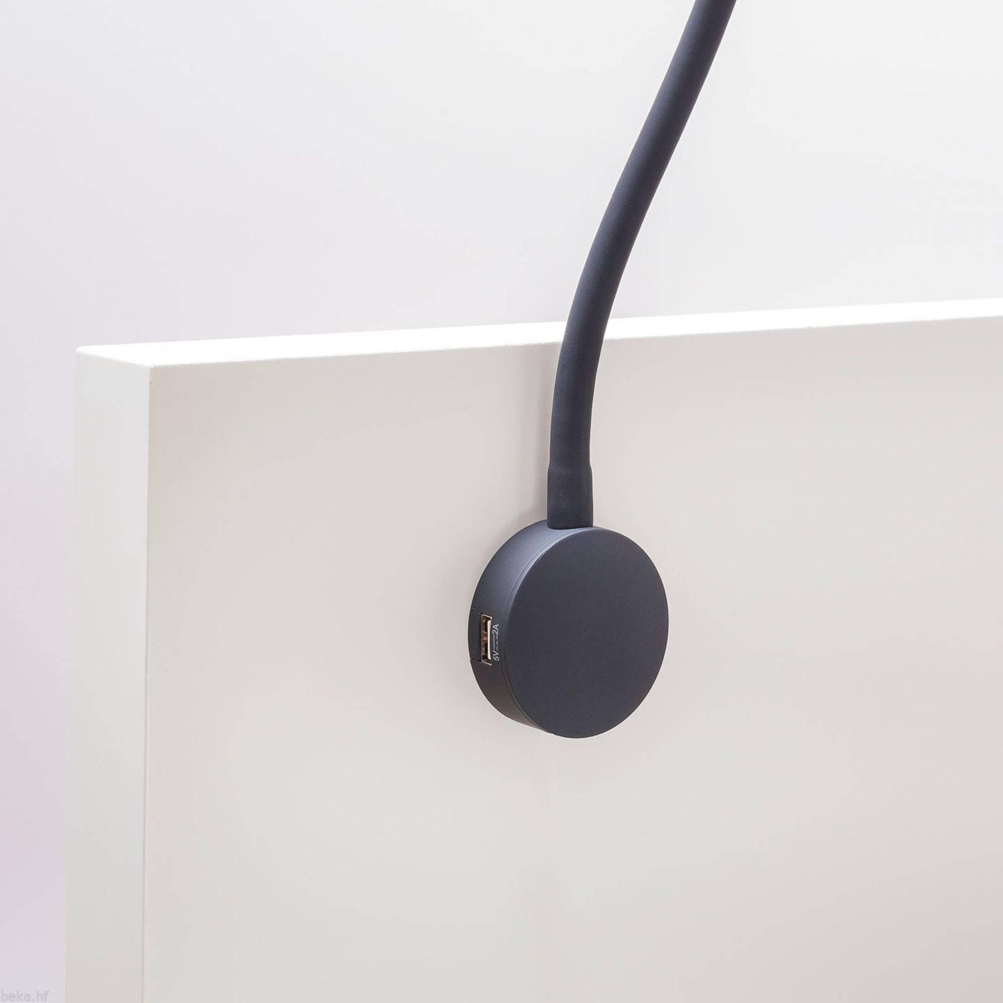 kalb | LED Bettleuchte warmweiß Touch Leseleuchte USB Ladestation schwarz od. weiss