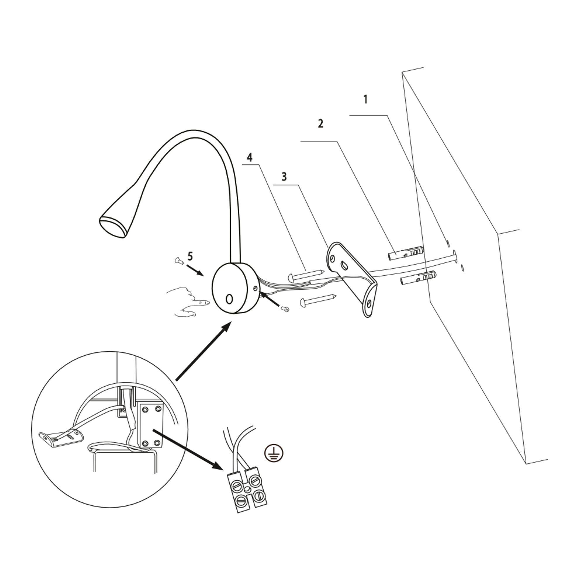 kalb | Tulipano I LED Bettleuchte 4.5W Leseleuchte Bettlampe schwarz od. weiss