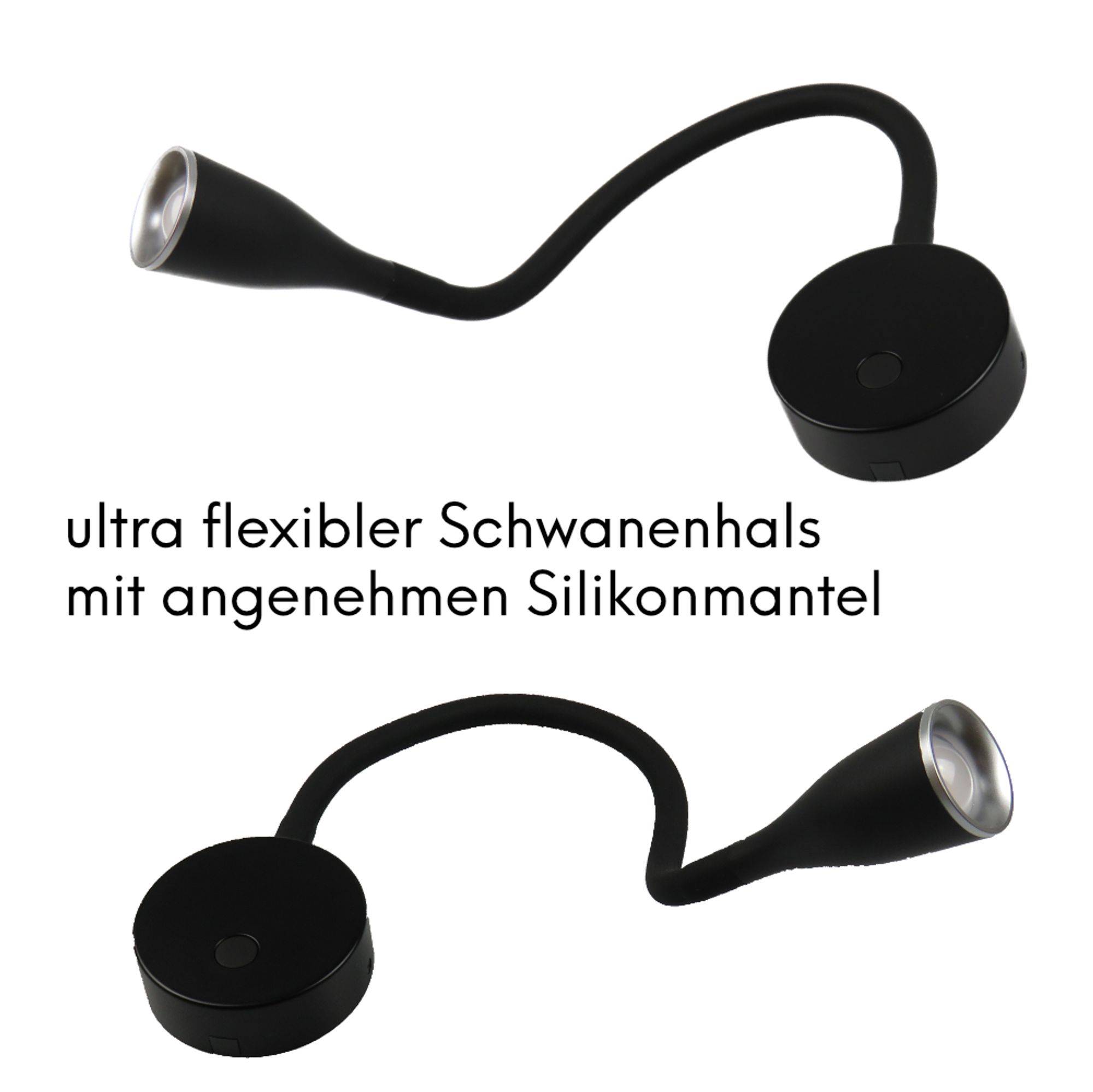 kalb | Tulipano I LED Bettleuchte 4.5W Leseleuchte Bettlampe schwarz od. weiss
