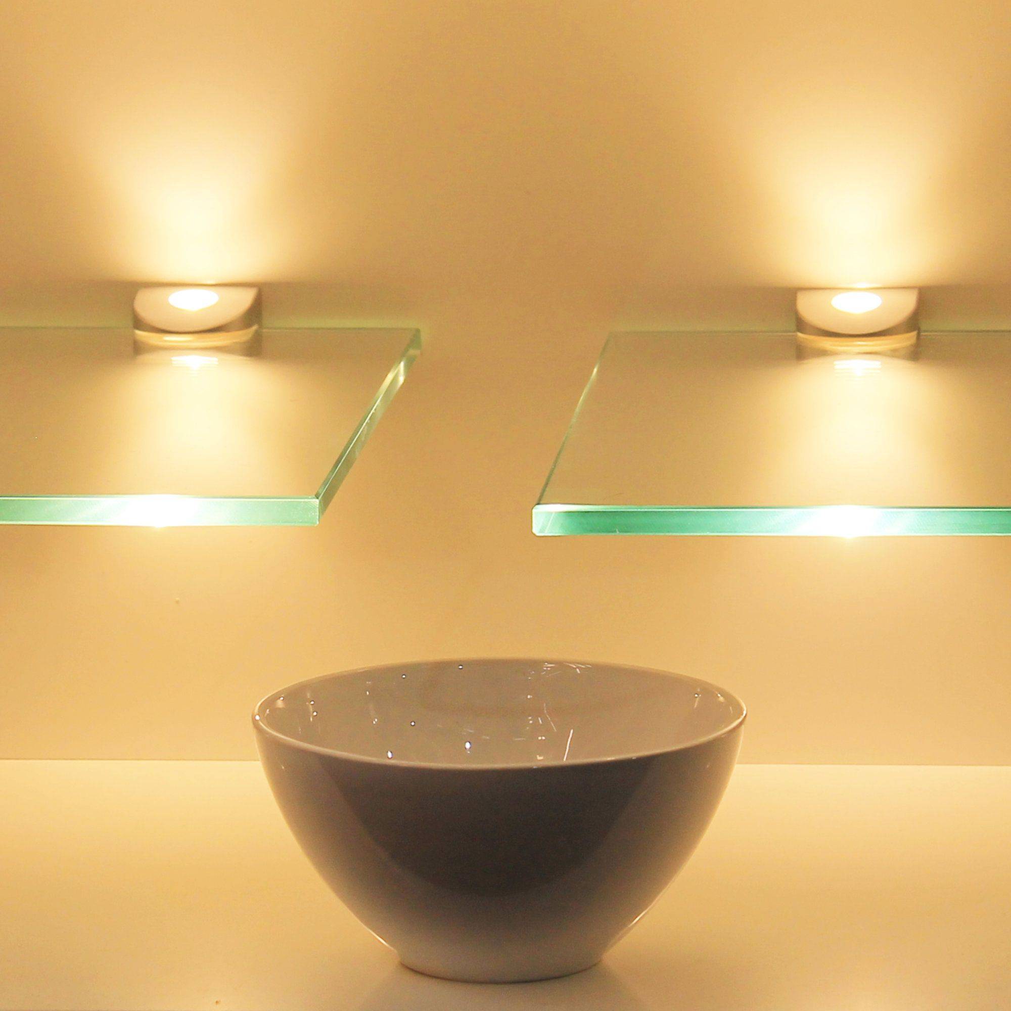 LED Glasregal, 600mm, silbergrau