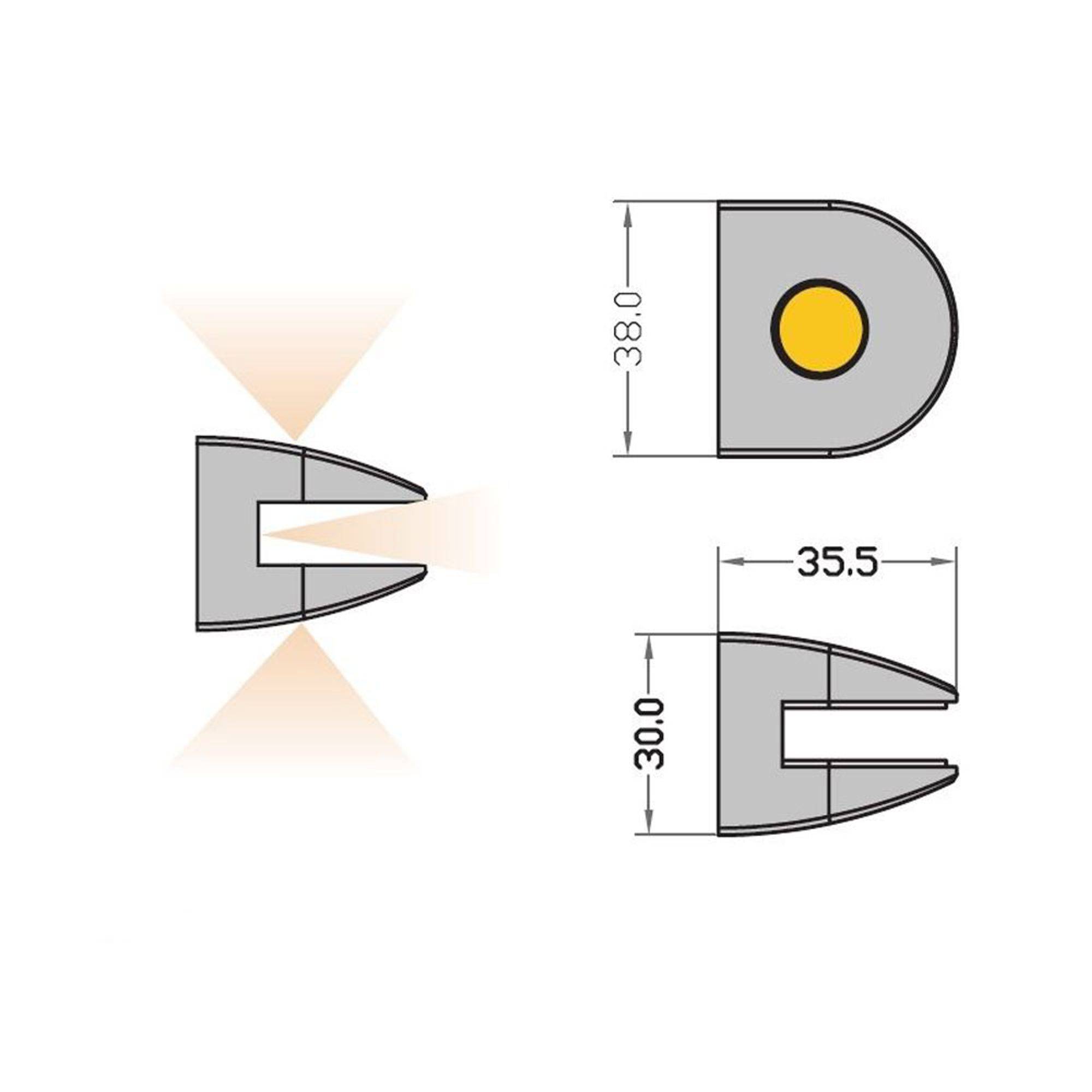 LED Glasregal, 600mm, silbergrau