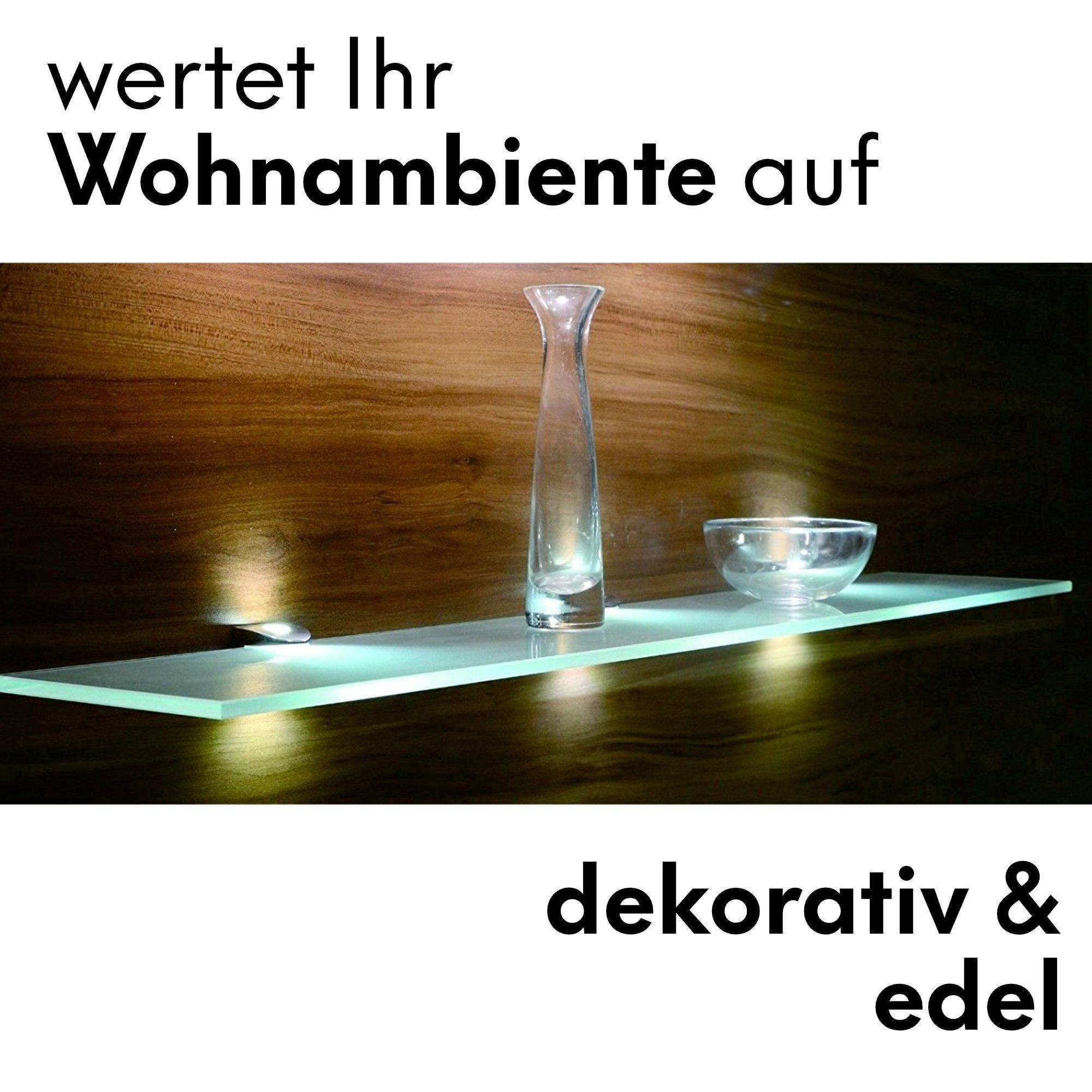 LED Glasregal, 900mm, silbergrau