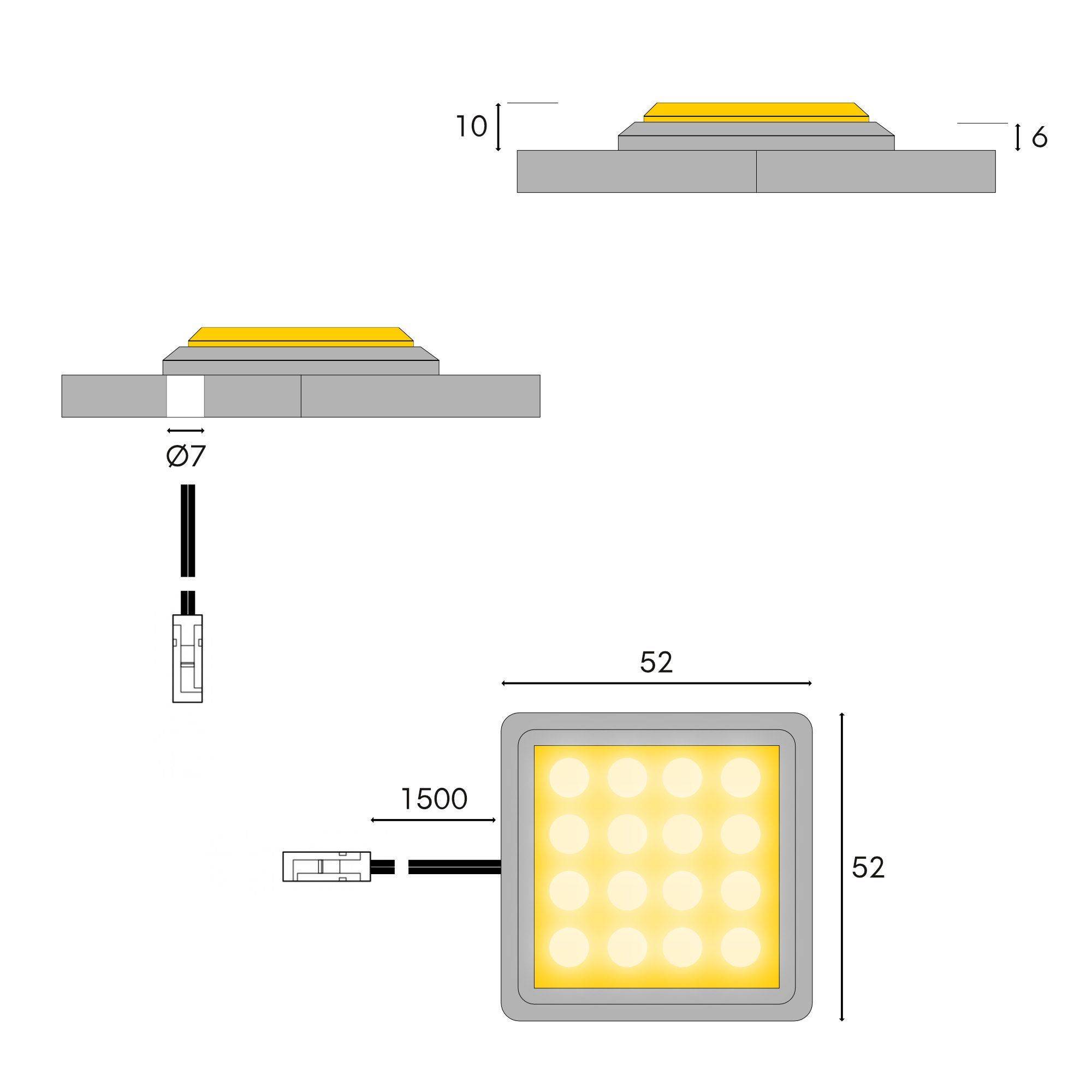 LED Vitrinenbeleuchtung, RGB, 3er SET