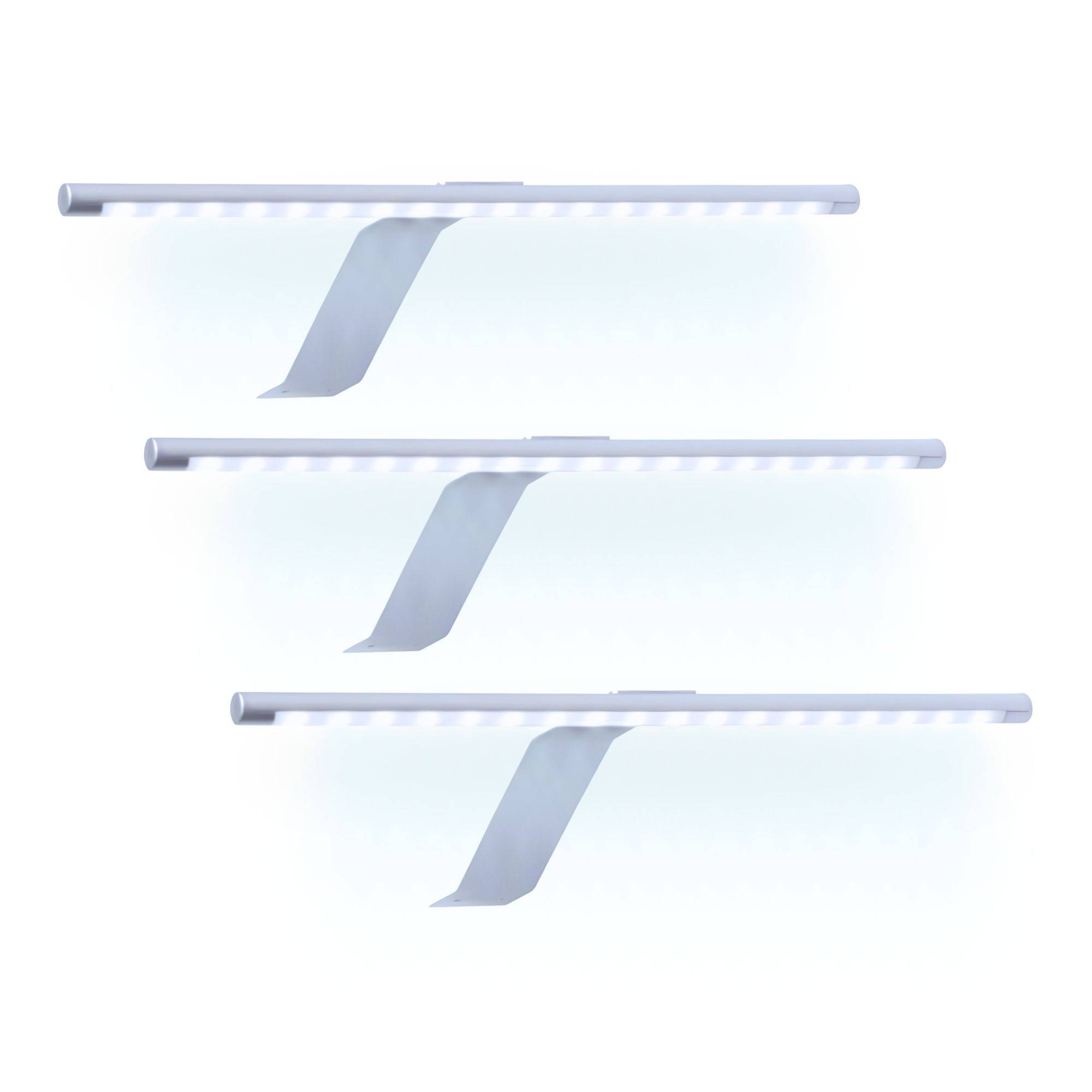 kalb | Runde LED Aufbauleuchten Schrankbeleuchtung 1-6er SET inkl. Netzteil mit/ohne Fußschalter