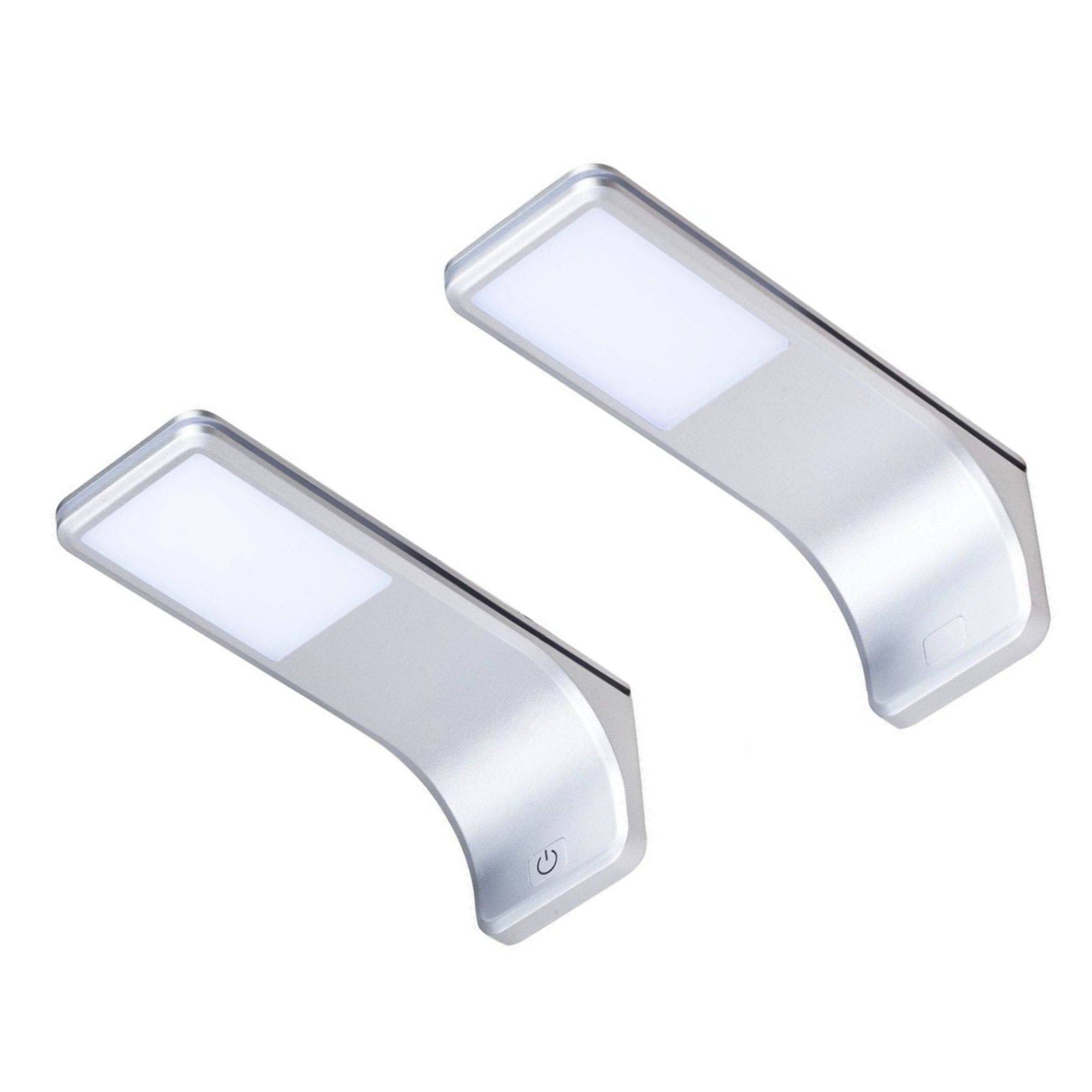kalb | LED Unterbauleuchte Schrankbeleuchtung, 3.5W 170 Lumen flach silbergrau, dimmbar mit Touch-Schalter, Plug & Play Set 1-4er warmweiß 3000K