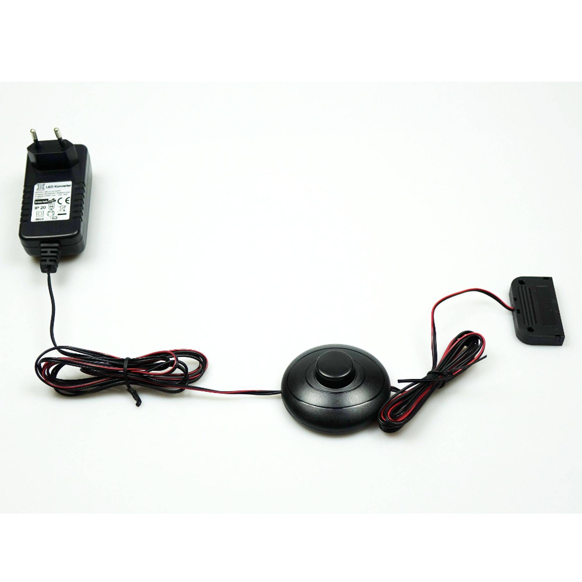 kalb | LED Aufbauleuchte 60cm rund – Schrankbeleuchtung, 1-4er Set, dimmbar, warmweiß/neutralweiß, 6W, 12V, mit Netzteil & Fußschalter – ideal