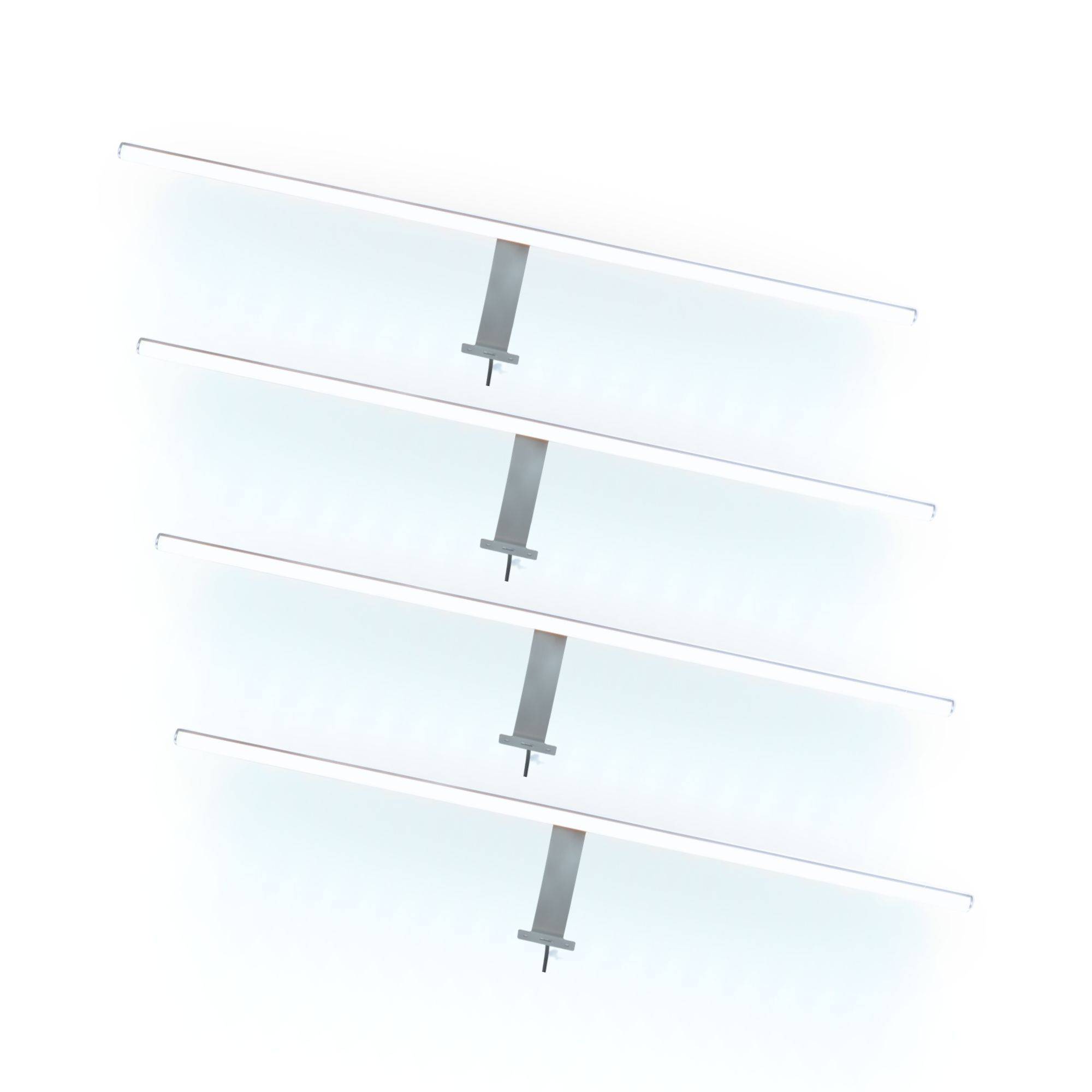 kalb | LED Aufbauleuchte 60cm rund – Schrankbeleuchtung, 1-4er Set, dimmbar, warmweiß/neutralweiß, 6W, 12V, mit Netzteil & Fußschalter – ideal