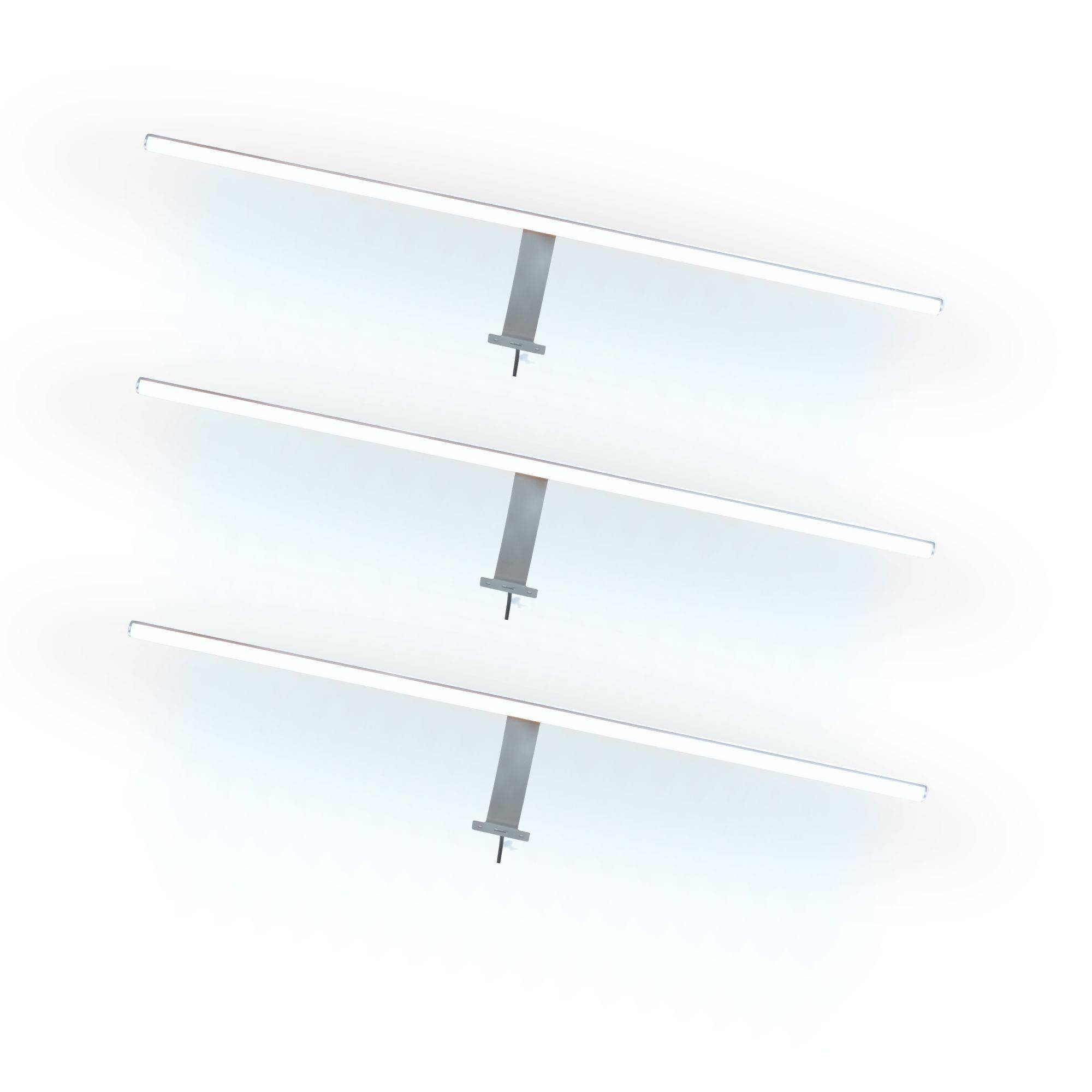 kalb | LED Aufbauleuchte 60cm rund – Schrankbeleuchtung, 1-4er Set, dimmbar, warmweiß/neutralweiß, 6W, 12V, mit Netzteil & Fußschalter – ideal