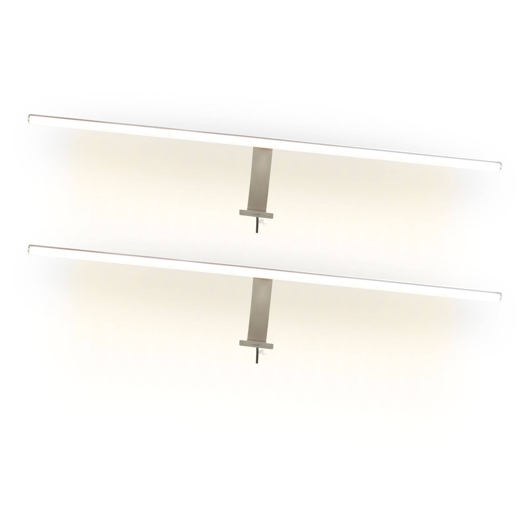 kalb | LED Aufbauleuchte 60cm rund – Schrankbeleuchtung, 1-4er Set, dimmbar, warmweiß/neutralweiß, 6W, 12V, mit Netzteil & Fußschalter – ideal