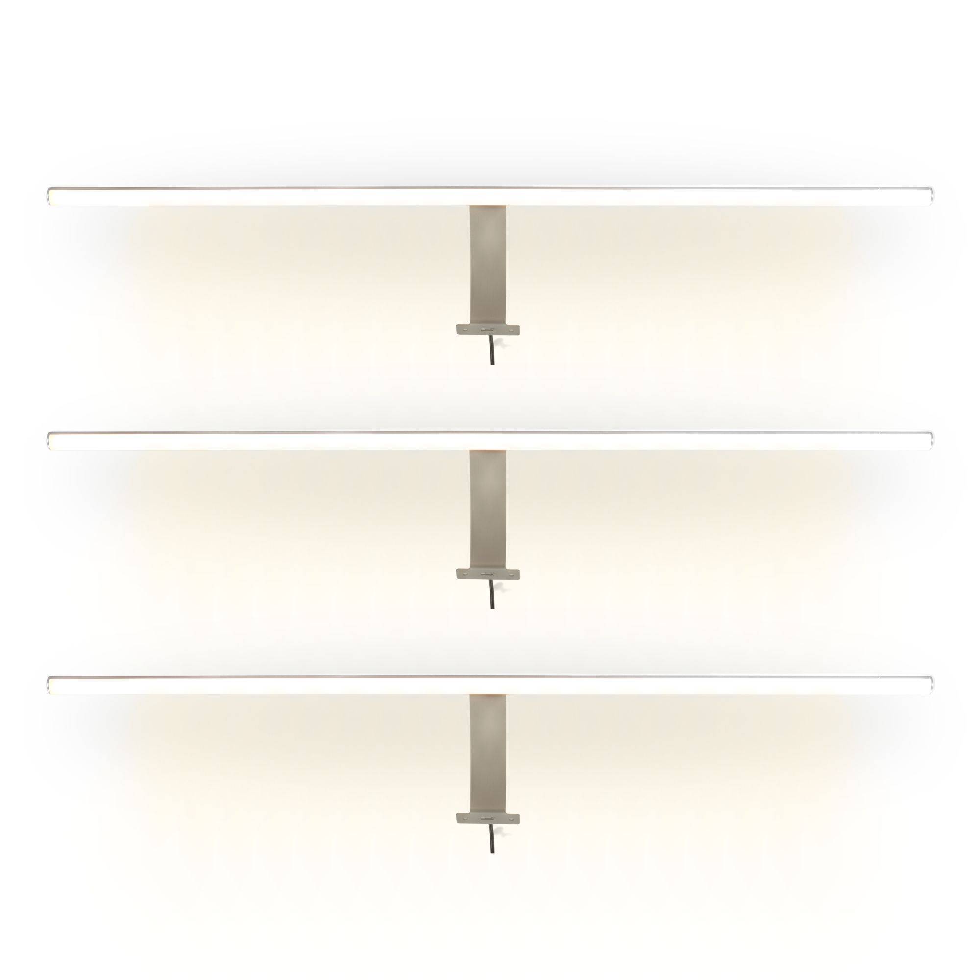 kalb | LED Aufbauleuchte 60cm rund – Schrankbeleuchtung, 1-4er Set, dimmbar, warmweiß/neutralweiß, 6W, 12V, mit Netzteil & Fußschalter – ideal