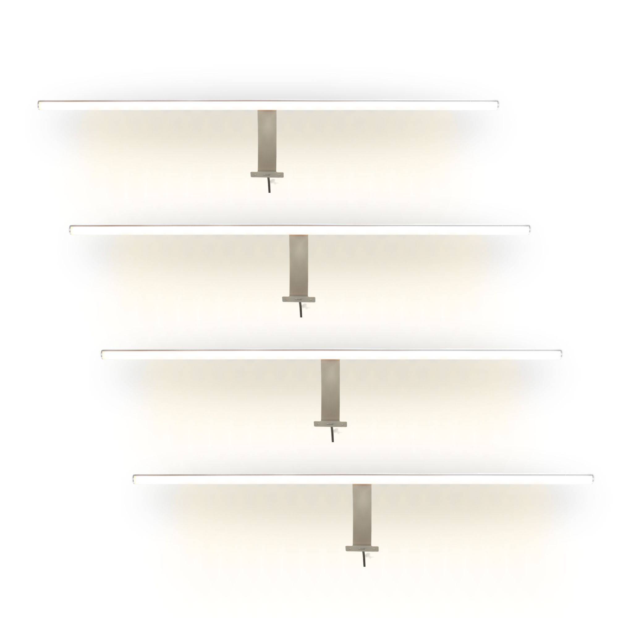 kalb | LED Aufbauleuchte 60cm rund – Schrankbeleuchtung, 1-4er Set, dimmbar, warmweiß/neutralweiß, 6W, 12V, mit Netzteil & Fußschalter – ideal