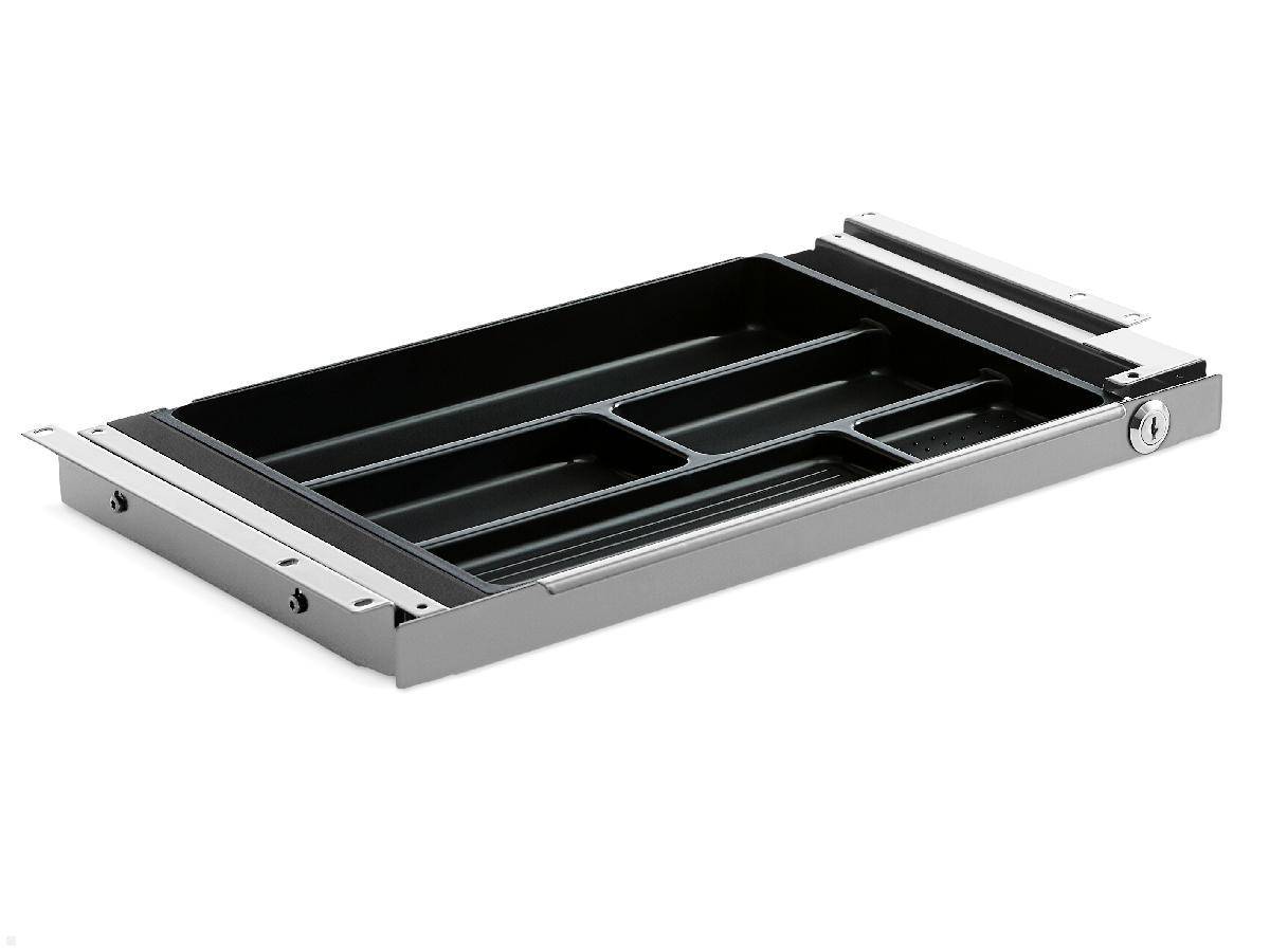 TecLines TUS004A ausziehbare Unterbau Schublade S abschließbar, silber