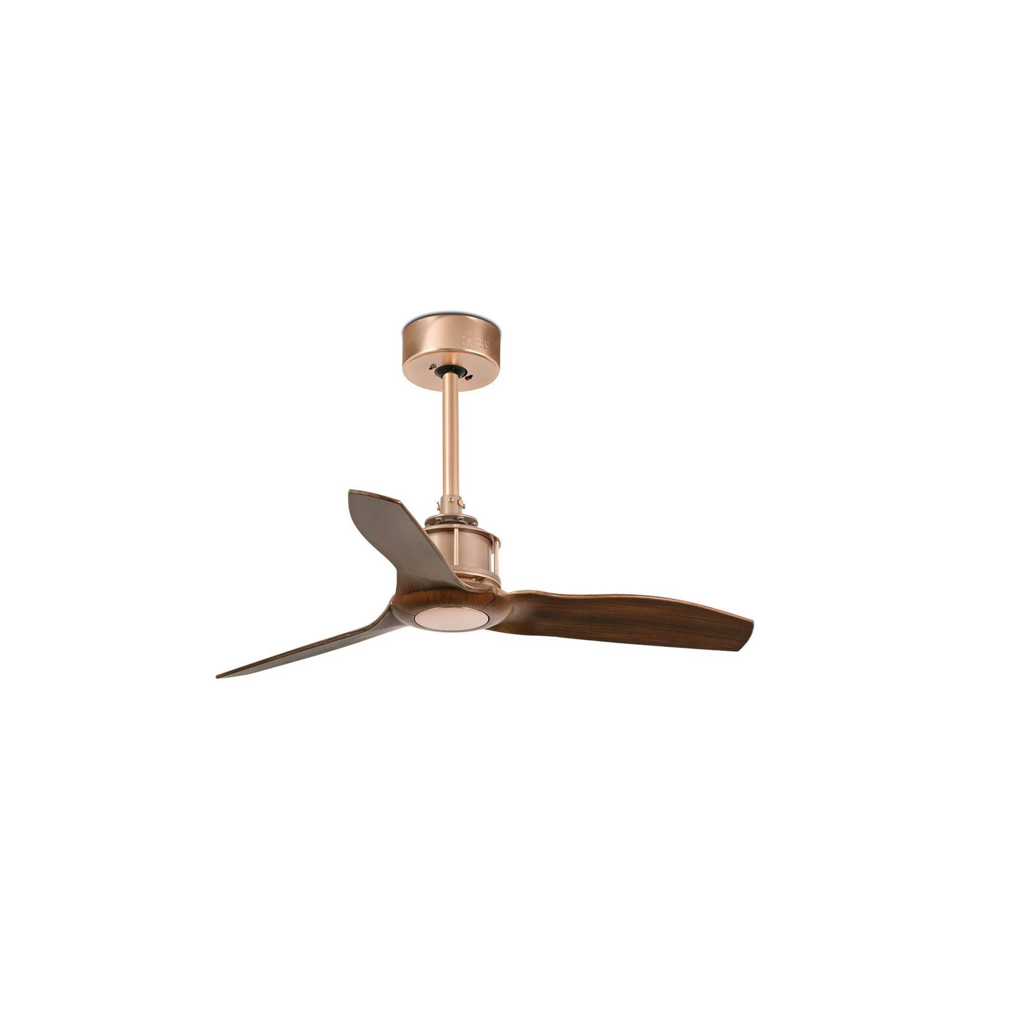 Energiespar Deckenventilator Just Fan XS Kupfer / Walnuss