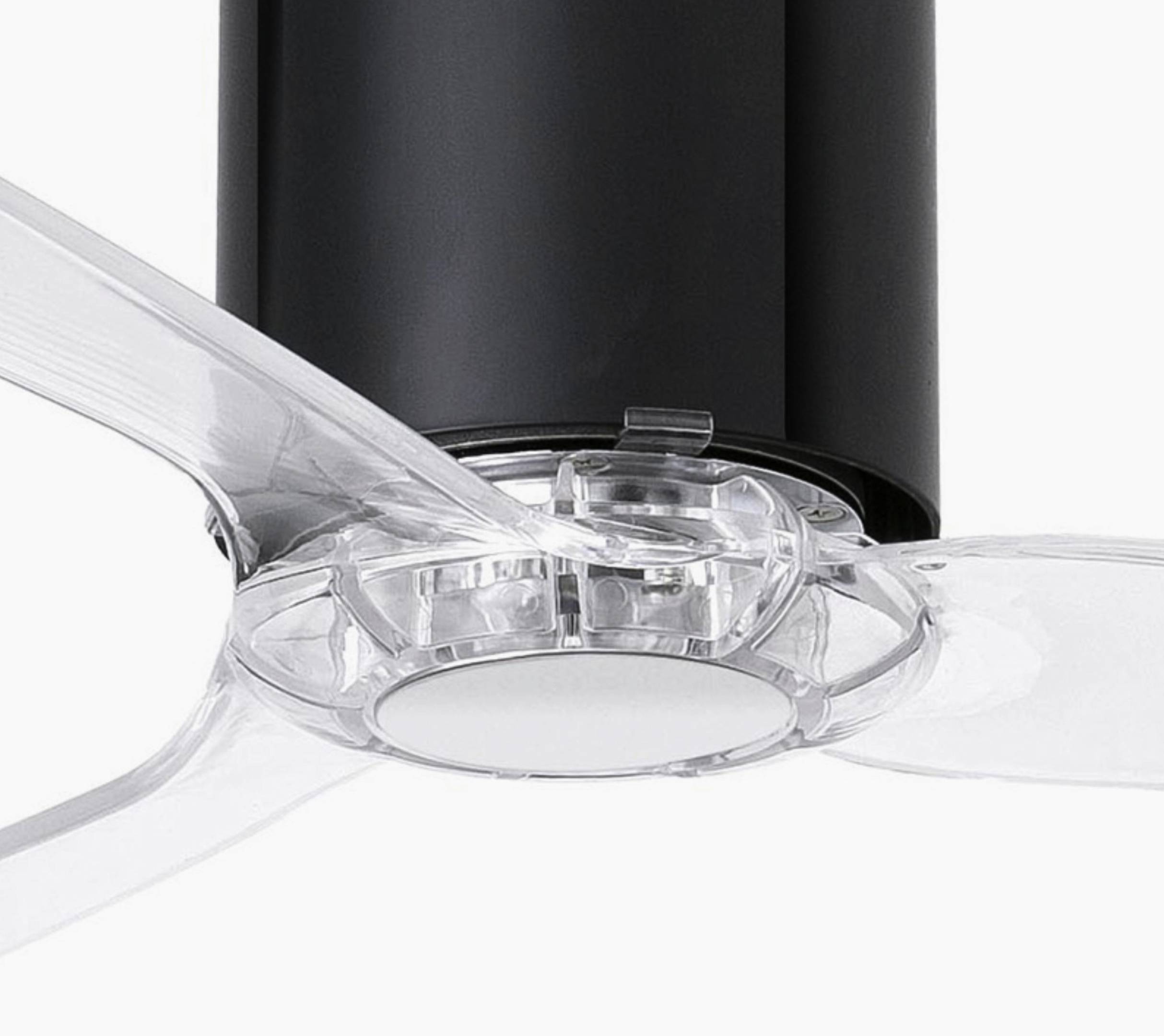 Energiespar Deckenventilator Tube Schwarz glänzend / Klar