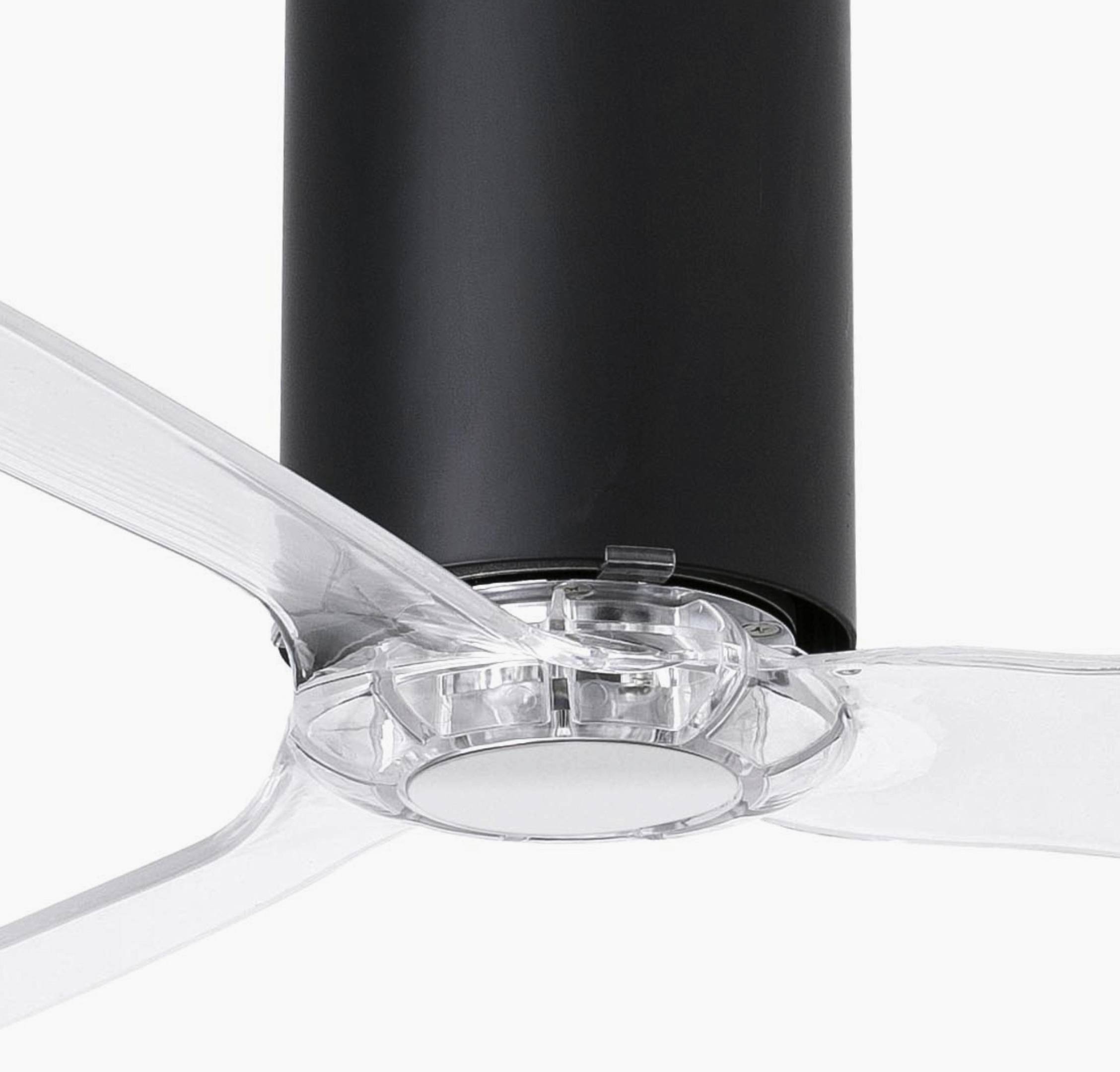 Energiespar Deckenventilator Tube Schwarz matt / Klar