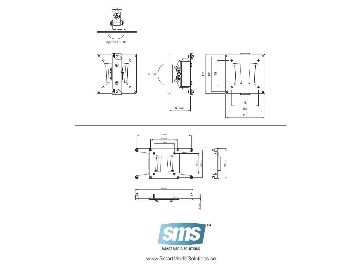 SMS Zubehör Flatscreen L ST Kit VESA bis 200x100 (FS040011)