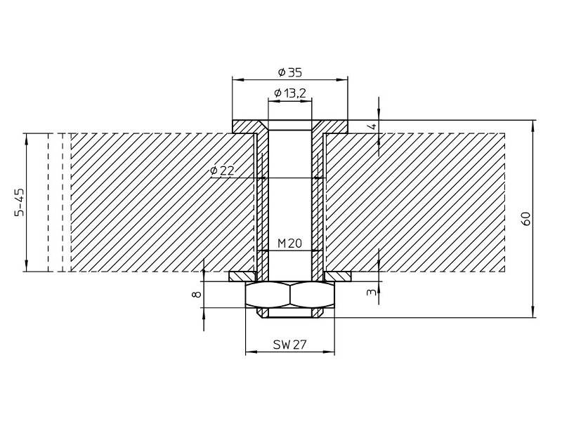 Novus Attenzia Zubehör Durchschraubbefestigung (798+0008+000)