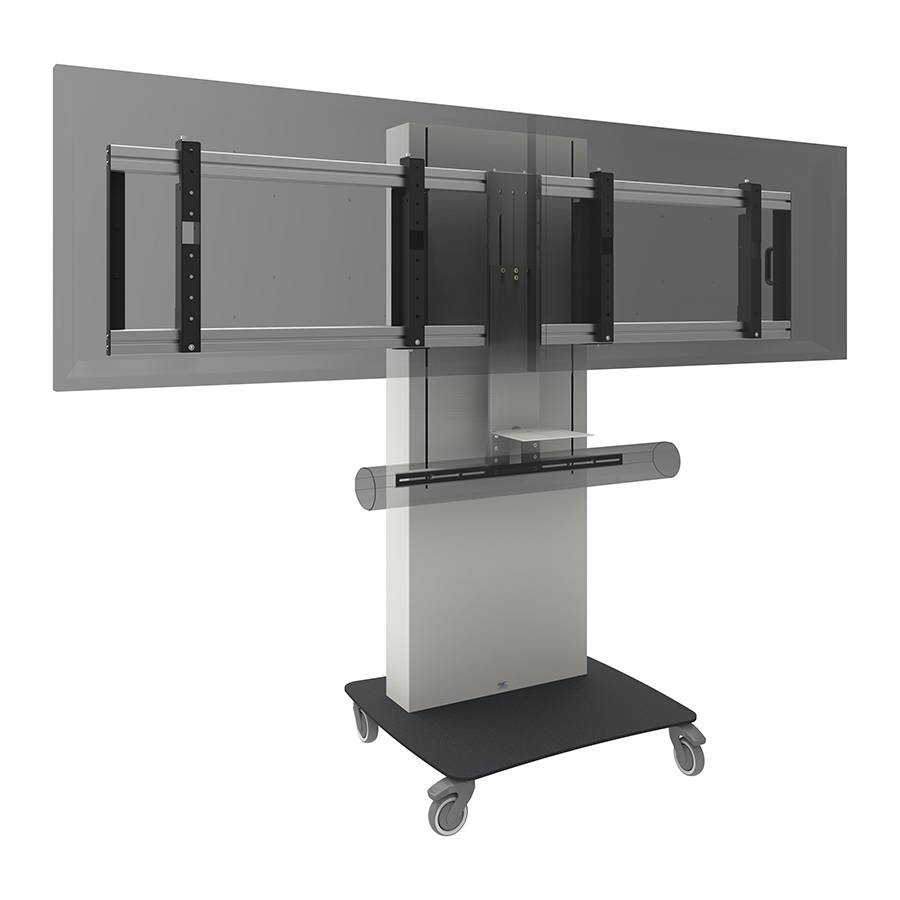 SMARTMETALS MOUNTING SOLUTIONS Business & VC Trolley Zubehörplatte (Länge: 657-997mm | bis zu 98" | max. 30kg) - weiß