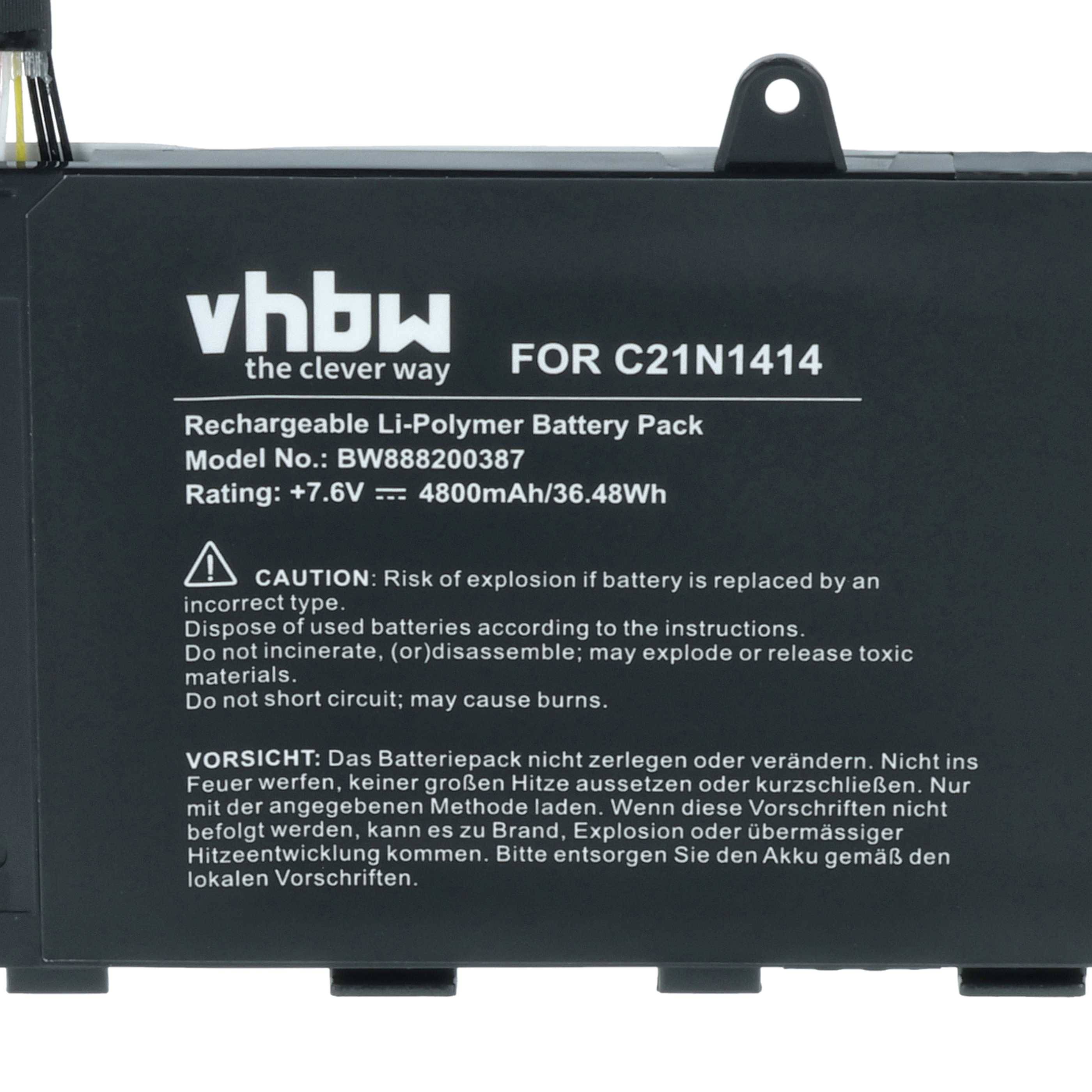 Wiederaufladbarer Akkupack mit der Bezeichnung „vhbw