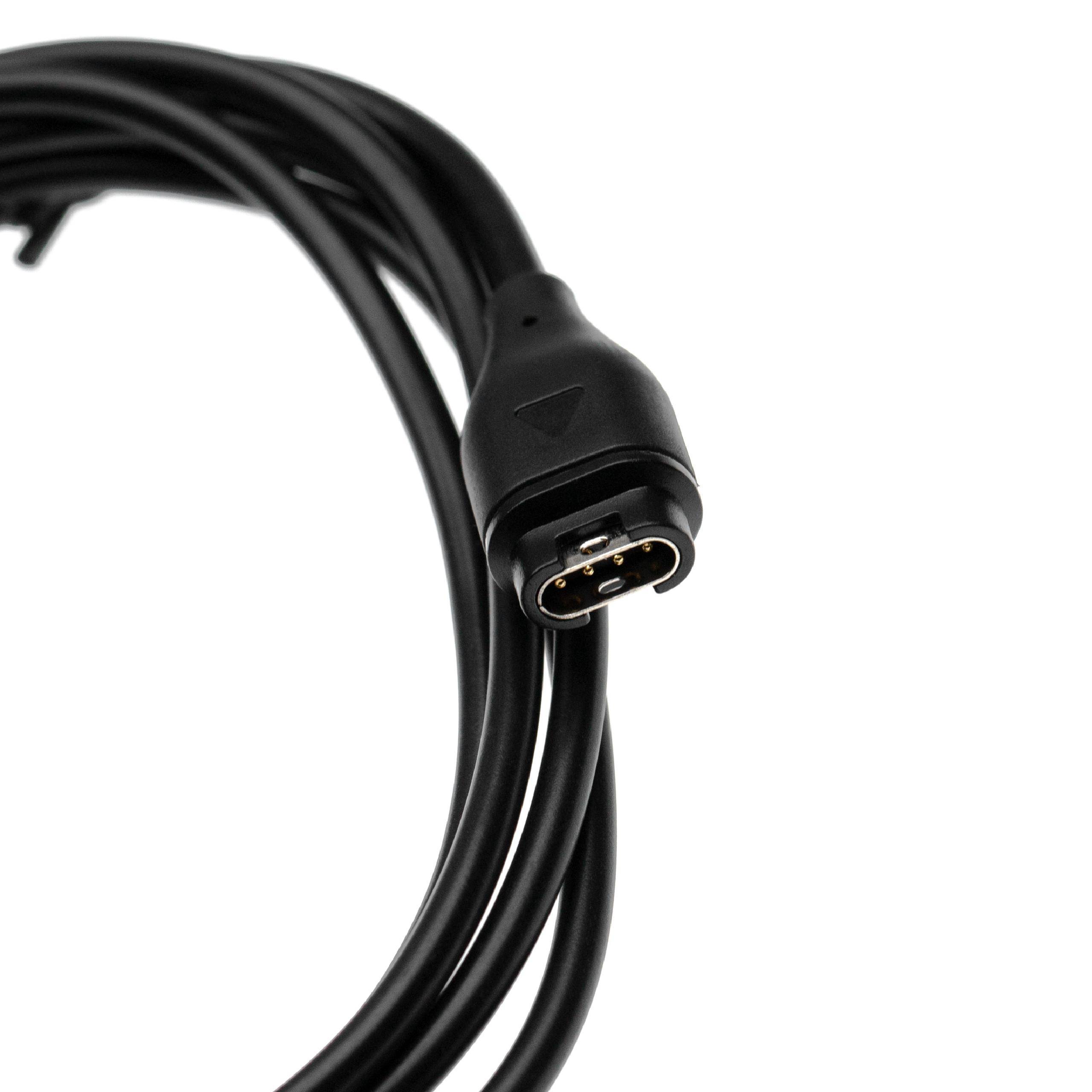 vhbw USB Ladekabel kompatibel mit Garmin Forerunner 645 | 245, 45 S, 45, 245 M Smartwatch, Fitnesstracker - Ladestation Schwarz, 100 cm