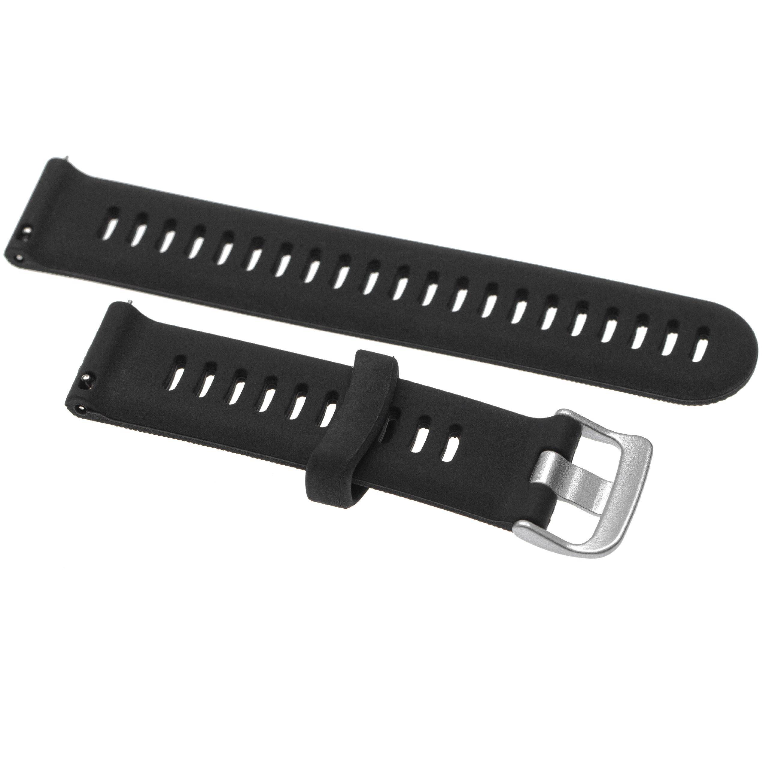 vhbw Ersatz Armband kompatibel mit Garmin Forerunner 645 Fitnessuhr, Smartwatch - 12 + 8,7 cm Silikon schwarz