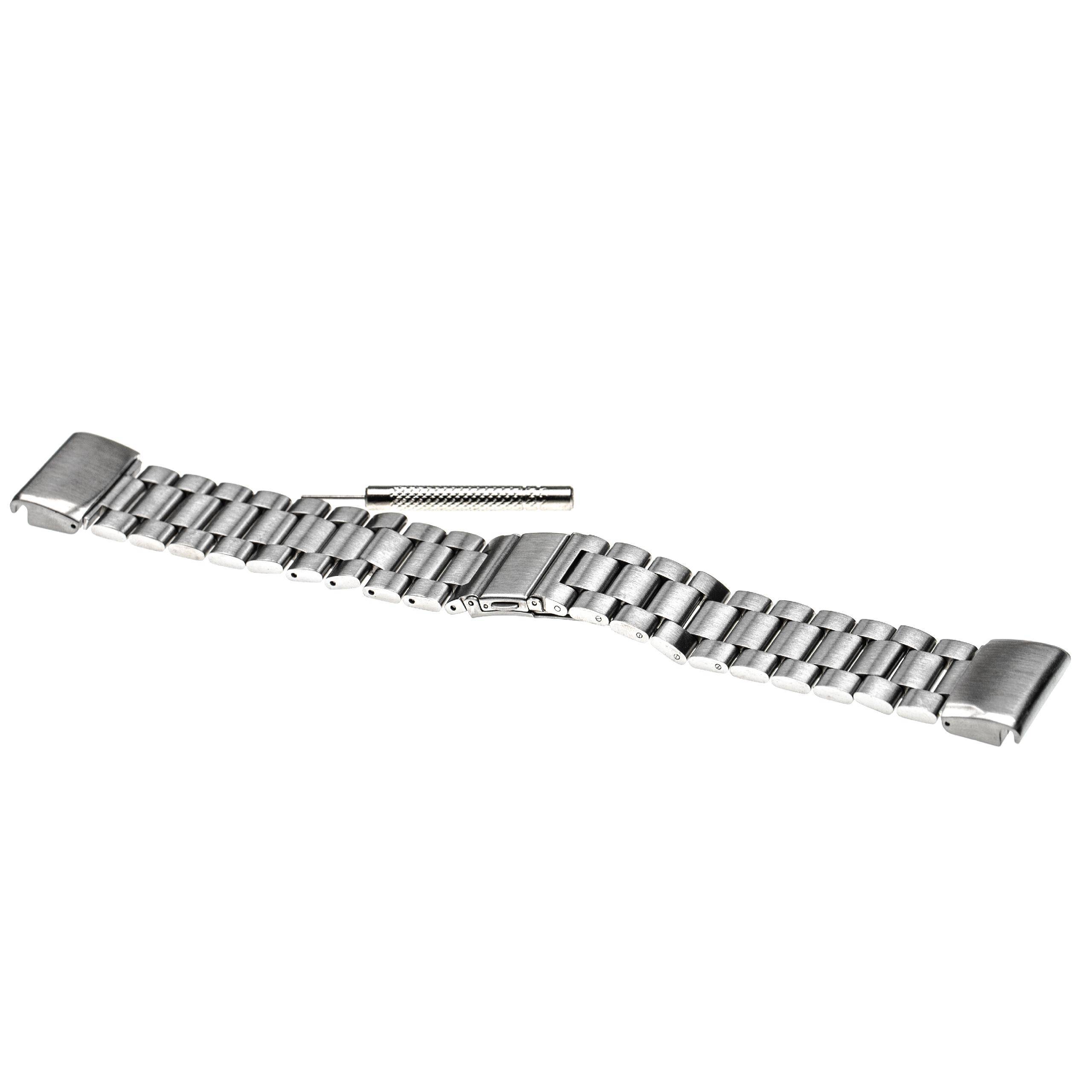 vhbw Ersatz Armband kompatibel mit Garmin Fenix 5s, 5S Plus, 6S Fitnessuhr, Smartwatch - 20,4 cm Edelstahl silber