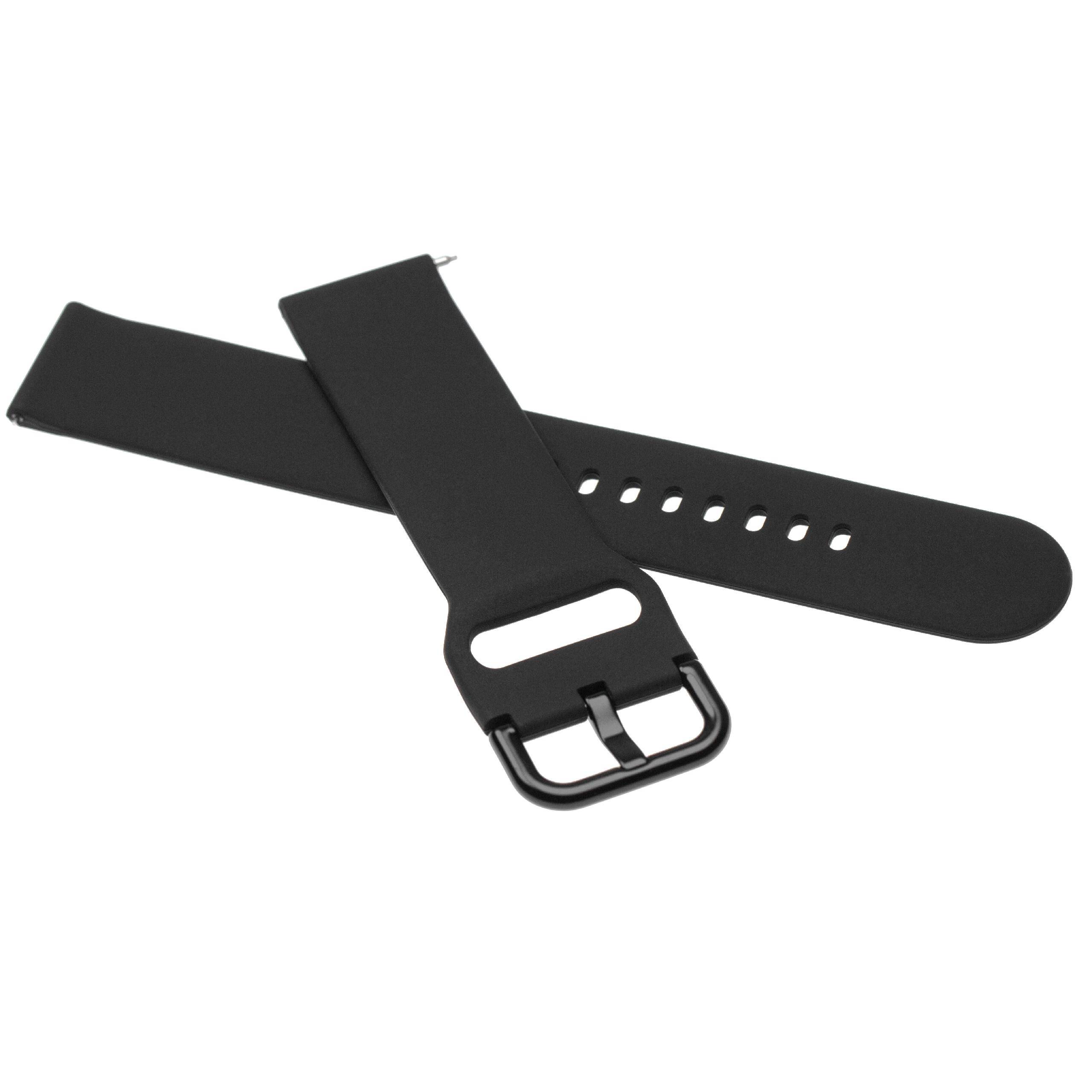 vhbw Ersatz Armband kompatibel mit Samsung Galaxy Watch Active 2, SM-R830, SM-R820 Fitnessuhr, Smartwatch - 13 + 8,8 cm Silikon schwarz