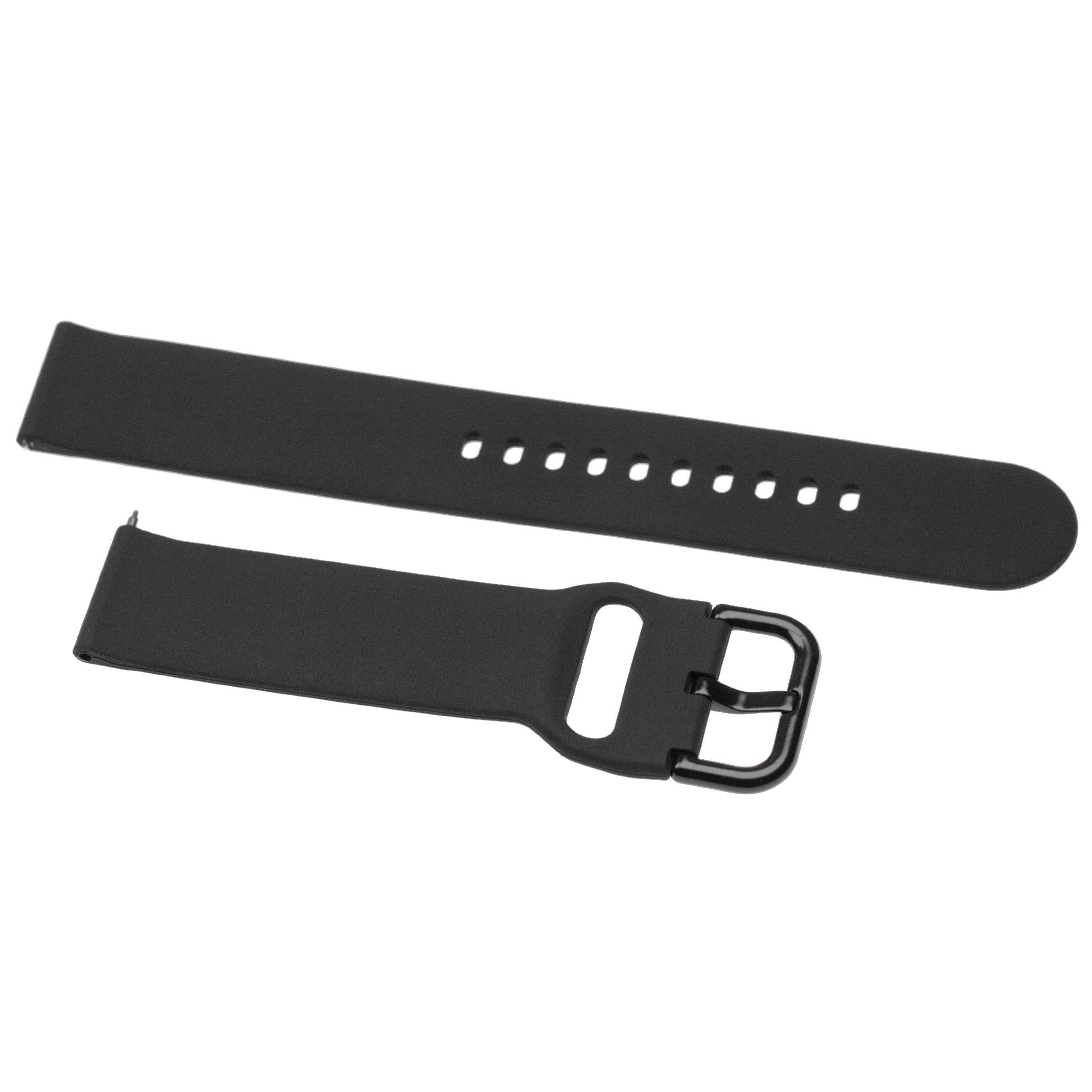 vhbw Ersatz Armband kompatibel mit Samsung Galaxy Watch Active 2, SM-R830, SM-R820 Fitnessuhr, Smartwatch - 13 + 8,8 cm Silikon schwarz
