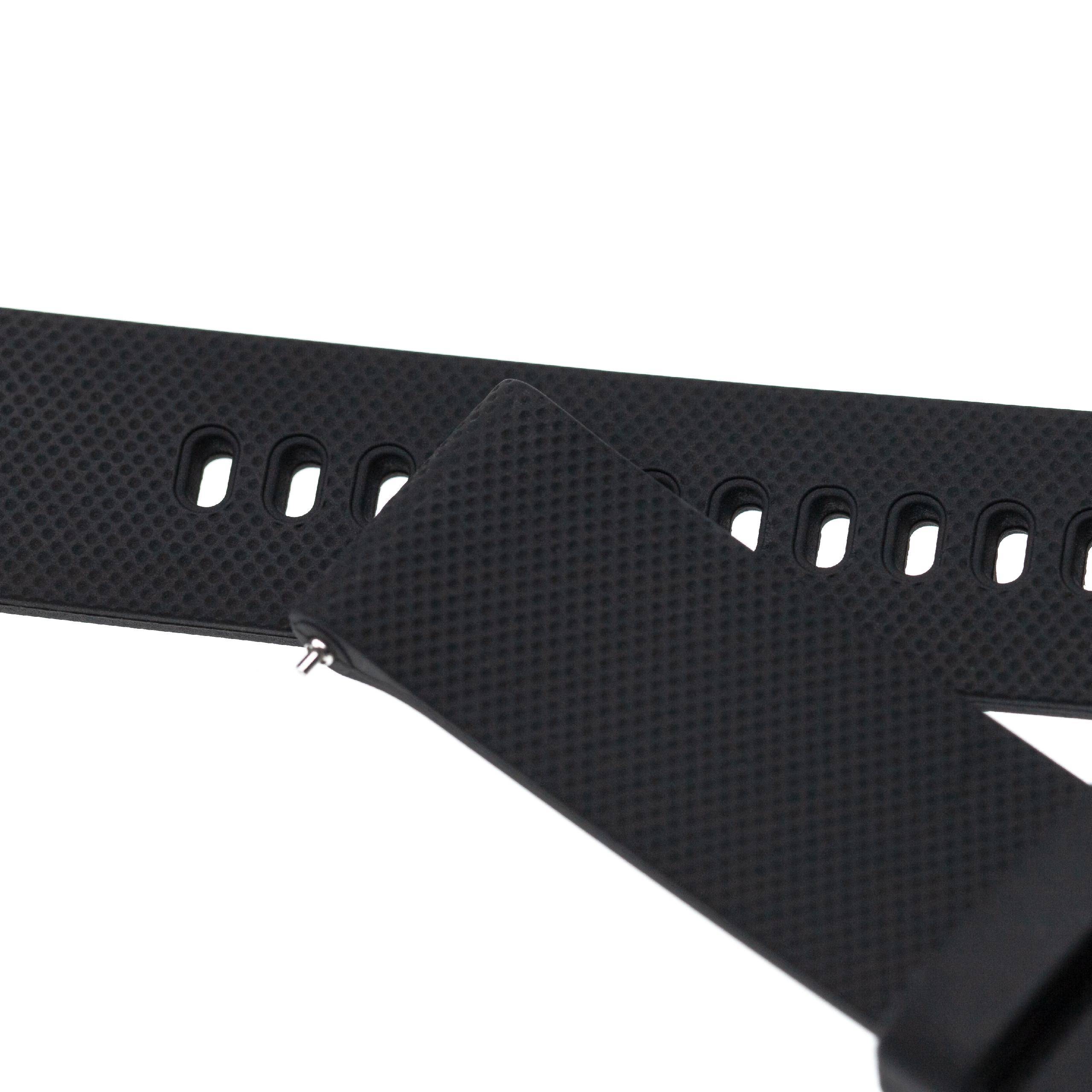 vhbw Ersatz Armband kompatibel mit Garmin Active S, Vivoactive 4s Fitnessuhr, Smartwatch - 10,7 + 8,2 cm Silikon schwarz
