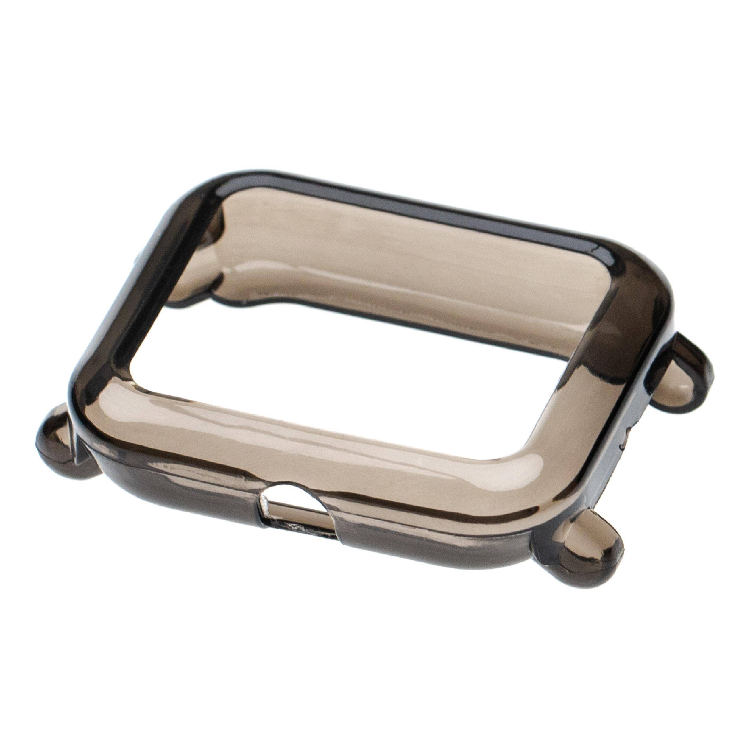 vhbw Hülle Cover kompatibel mit Amazfit Bip, Bip Lite Smartwatch, Fitnesstracker - TPU, Transparent / Schwarz