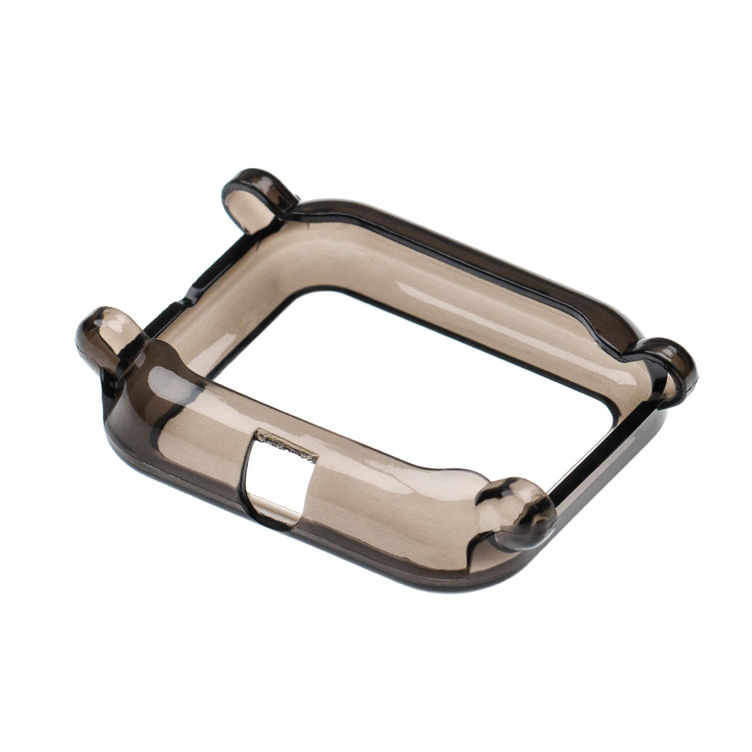 vhbw Hülle Cover kompatibel mit Amazfit Bip Lite, Bip Smartwatch, Fitnesstracker - TPU Schwarz Transparent