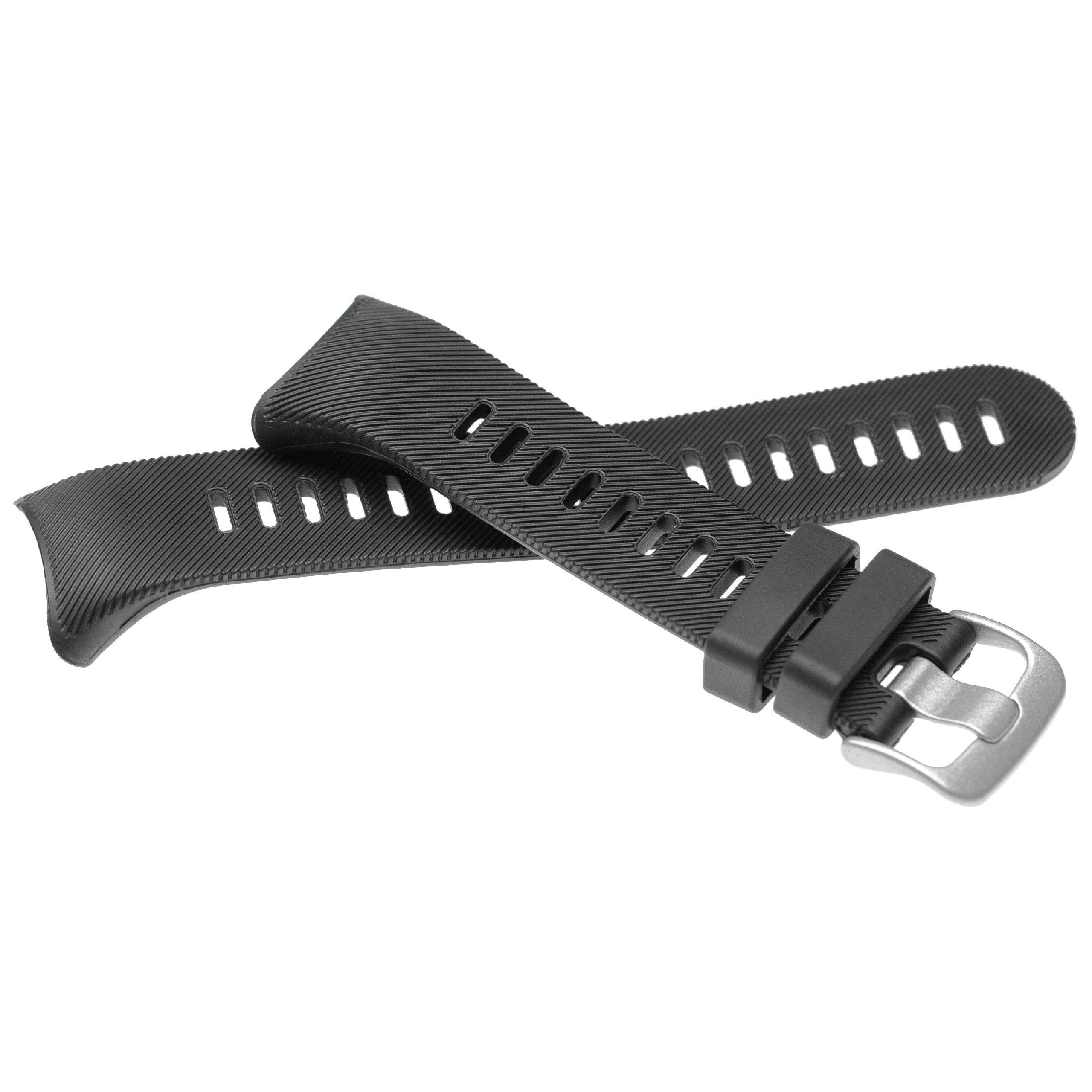 vhbw Ersatz Armband kompatibel mit Garmin Forerunner 45 S, 45 Fitnessuhr, Smartwatch - 11,6 + 9,1 cm Silikon schwarz