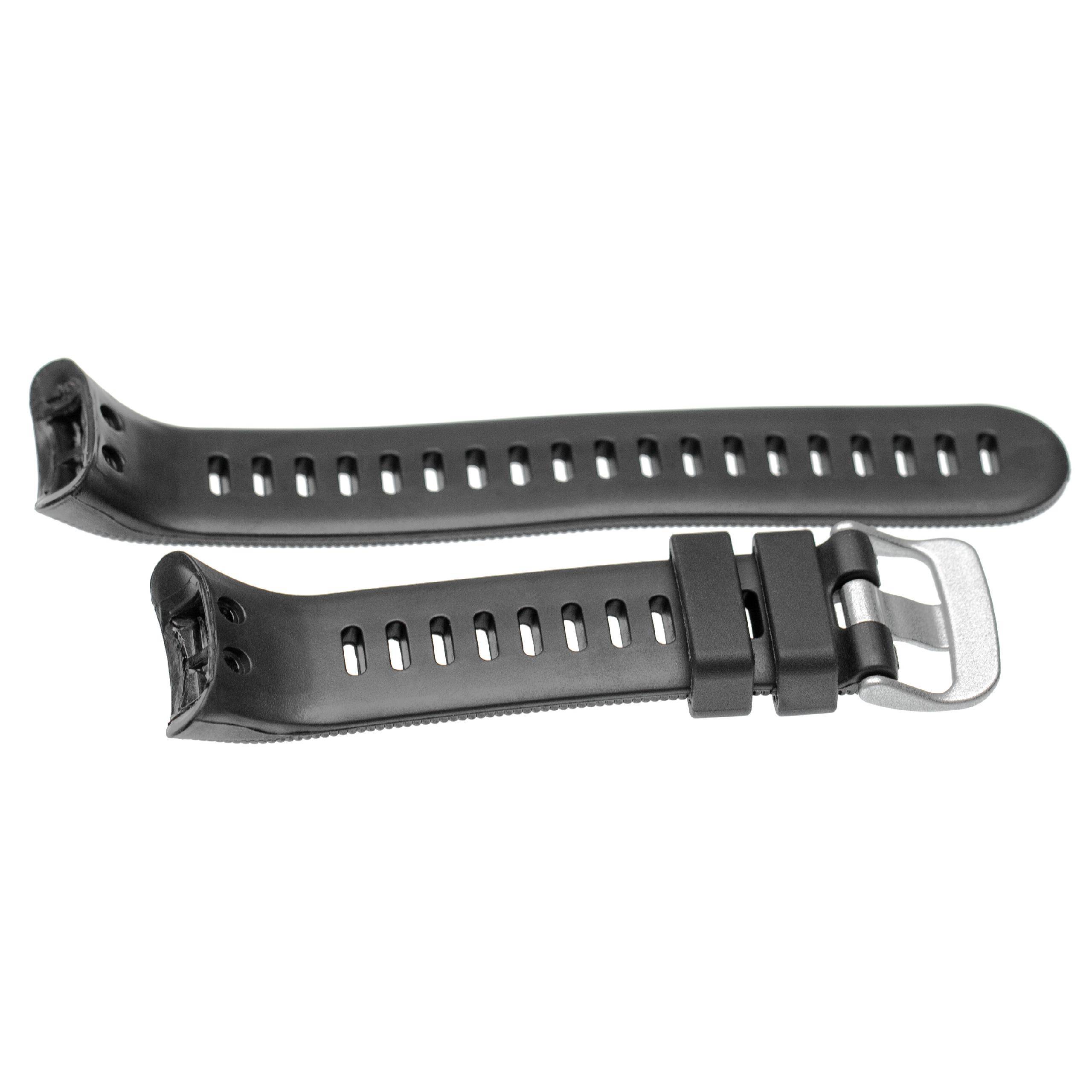 vhbw Ersatz Armband kompatibel mit Garmin Forerunner 45 S, 45 Fitnessuhr, Smartwatch - 11,6 + 9,1 cm Silikon schwarz
