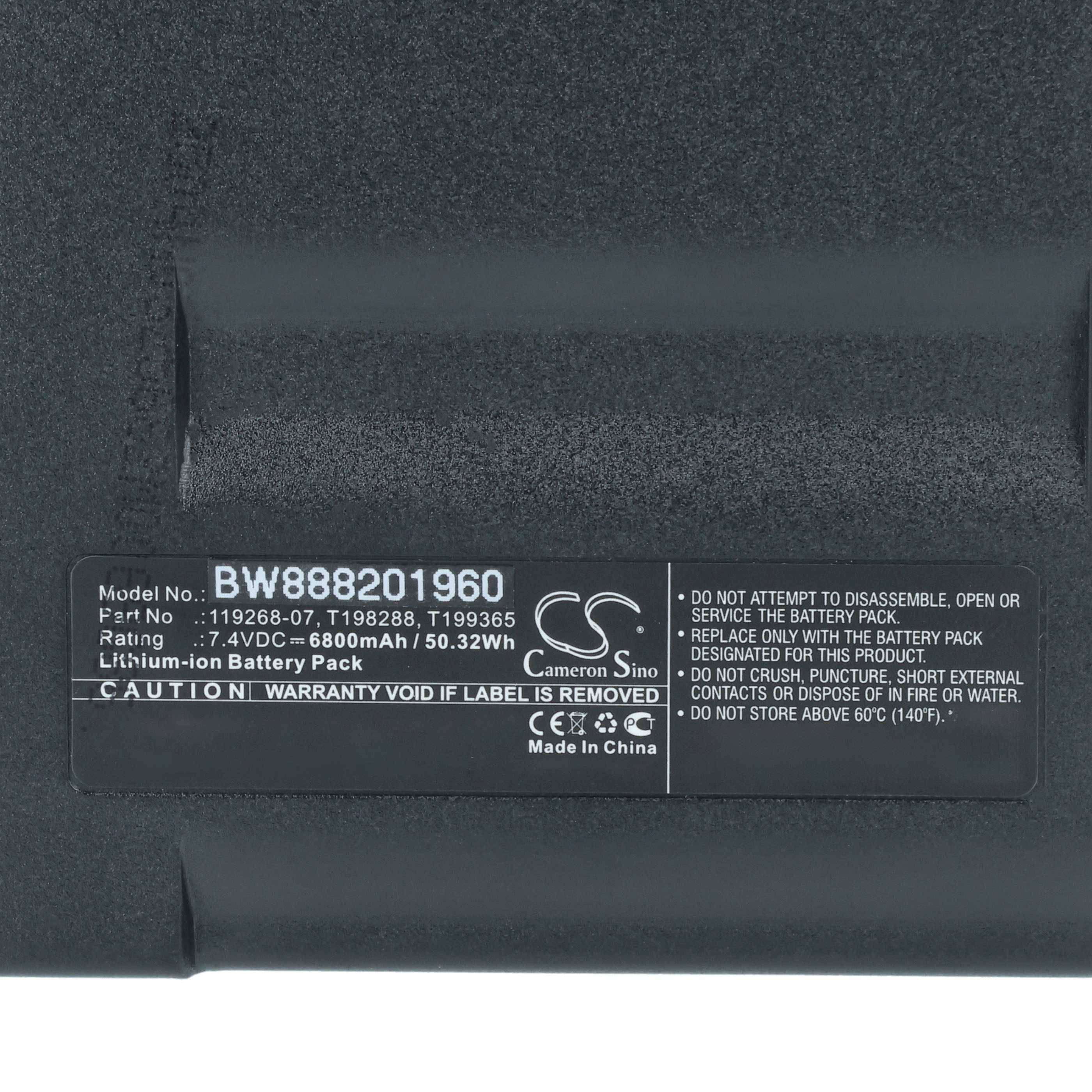 vhbw Akku Ersatz für Flir T198288, 119268-07, T199366AAC, T199366, T199365AAC, T199365 für Wärmebildkamera (6800 mAh, 7,4 V, Li-Ion)