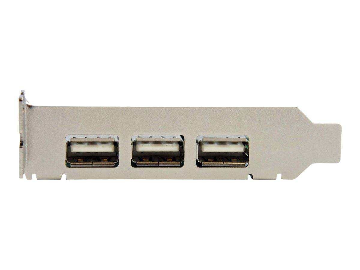 StarTech.com 4 Port USB 2.0 HighSpeed PCI Express Low Profile Schnittstellenkarte - 1 x USB 2.0 intern (Buchse) 3 x USB extern (Buchse)