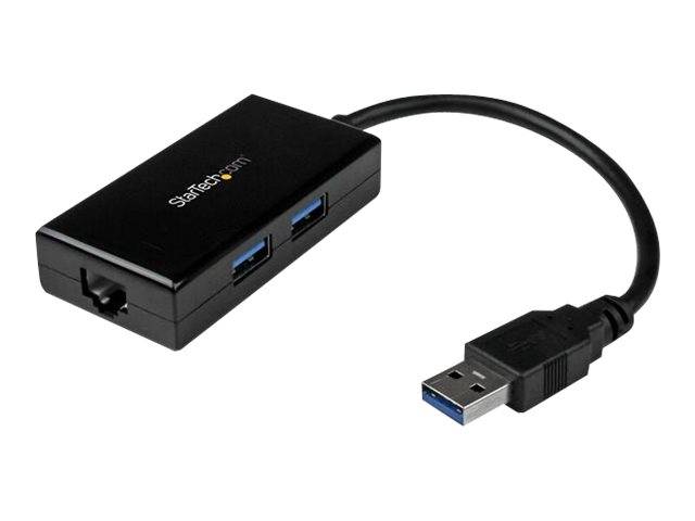 StarTech.com USB 3.0 auf Gigabit Netzwerk Adapter mit 2 Port USB Hub - Native Treiber-Unterstützung (Windows, Mac und Ch
