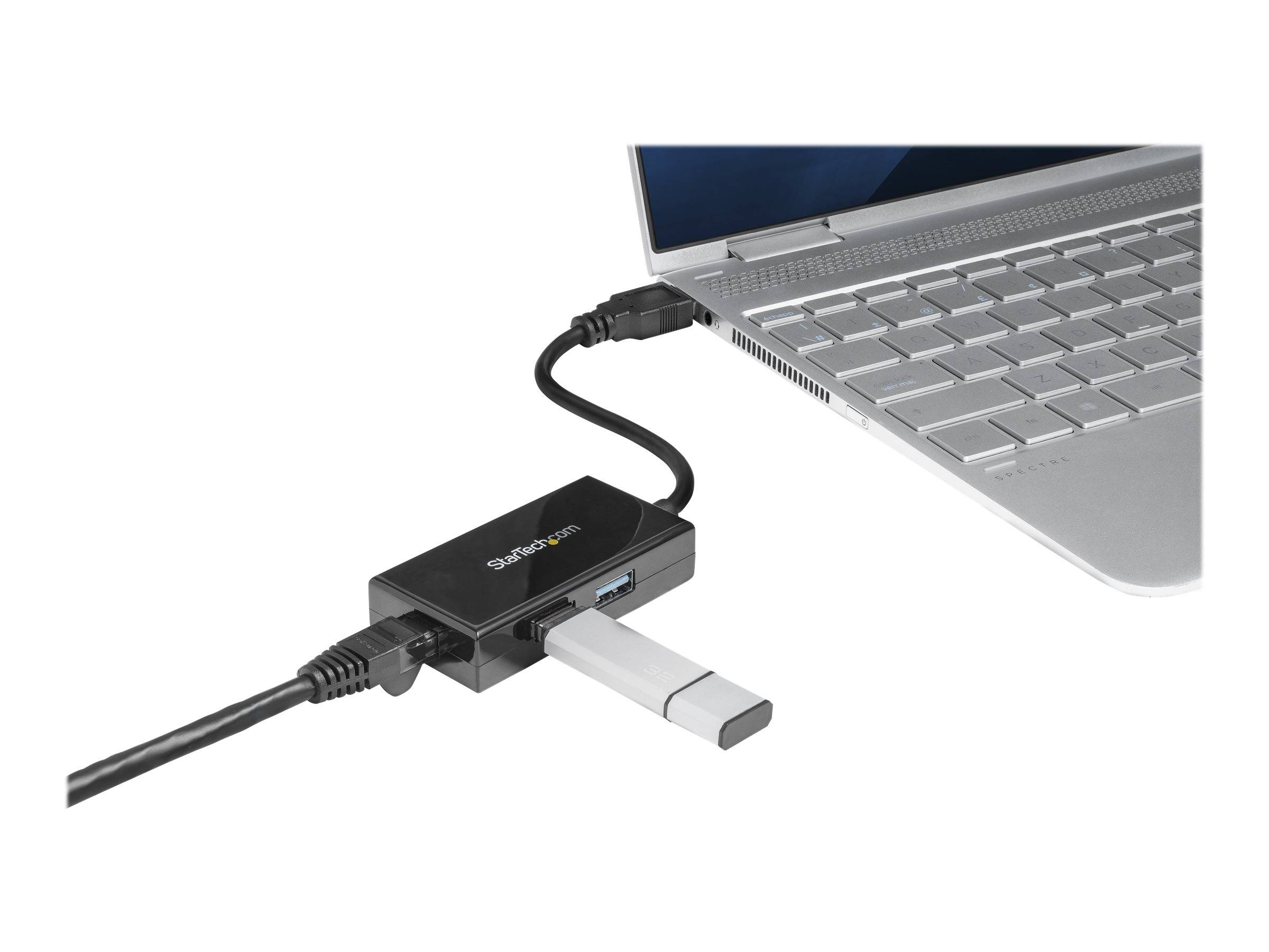 StarTech.com USB 3.0 auf Gigabit Netzwerk Adapter mit 2 Port USB Hub - Native Treiber-Unterstützung (Windows, Mac und Ch
