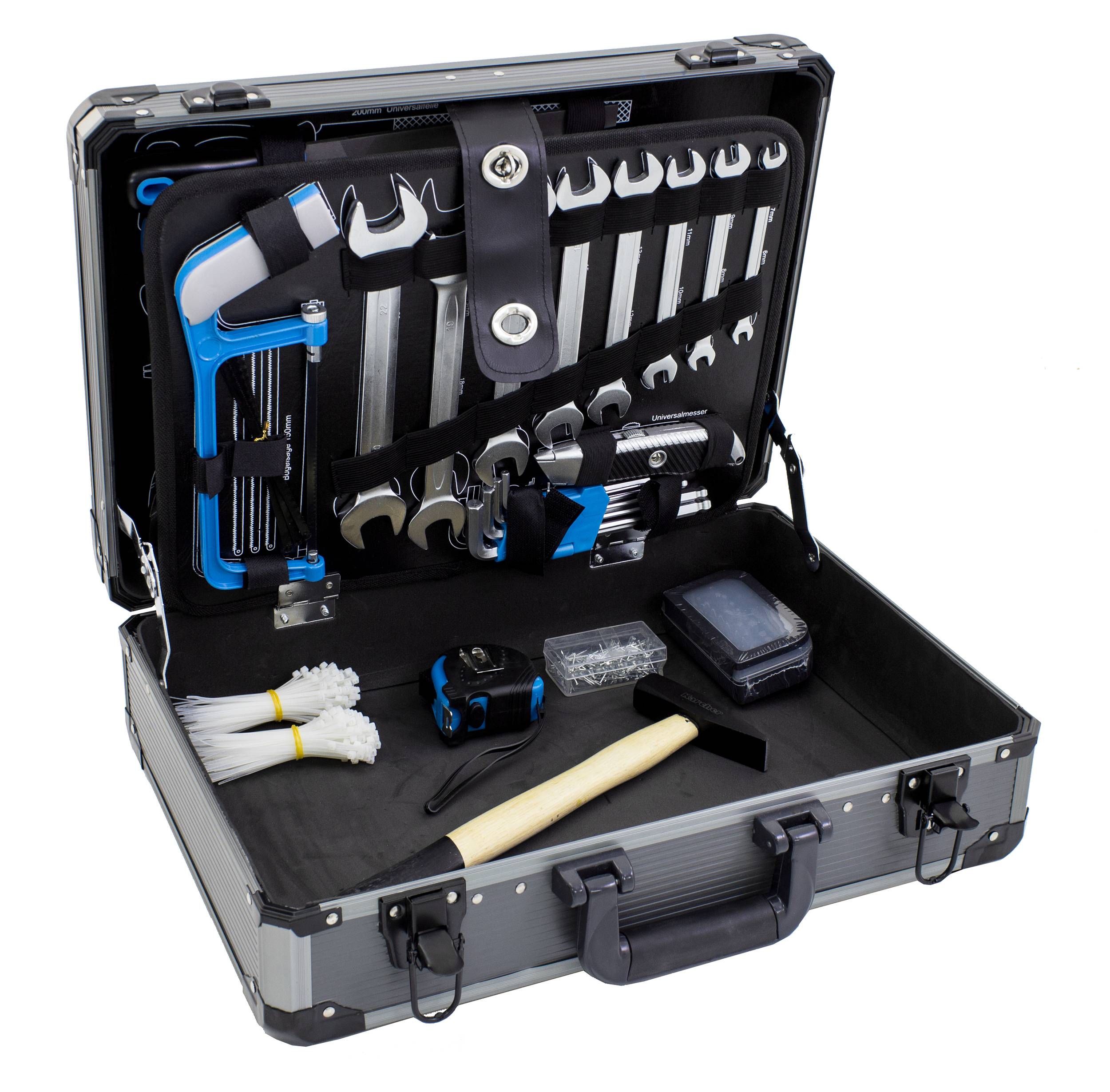 Karcher Werkzeugkoffer 101-teilig mit Hammer, Schraubendreher, Nagelset (200 Teile) uvm.