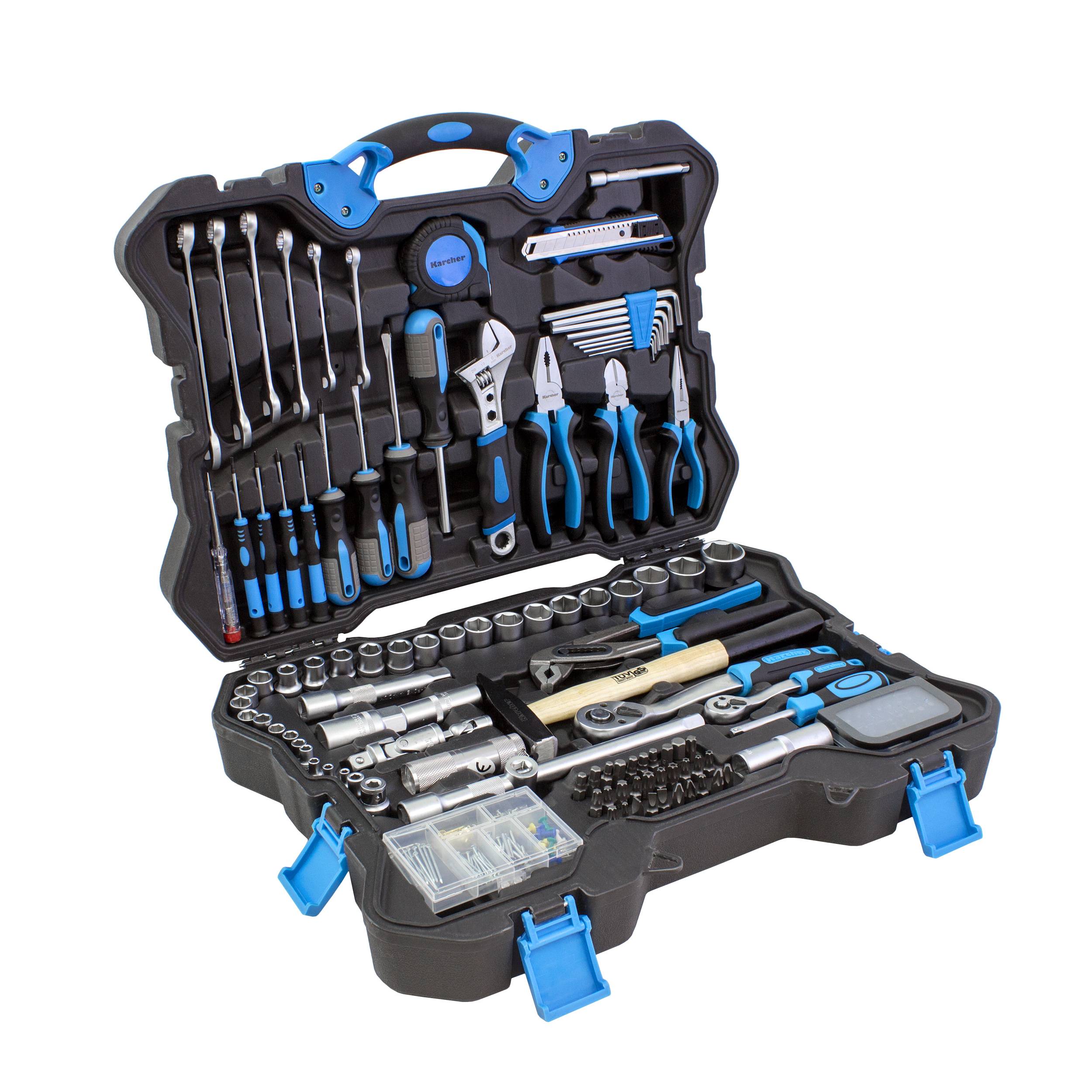 Karcher Werkzeugkoffer - 135-teiliges Werkzeugset aus Chrom Vanadium & Karbonstahl