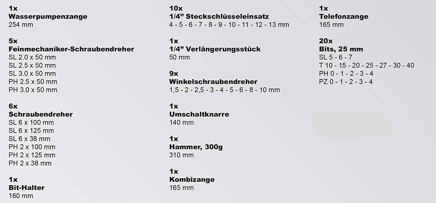 Karcher Werkzeugkoffer - 57-teiliges Werkzeugset aus Chrom Vanadium & Karbonstahl