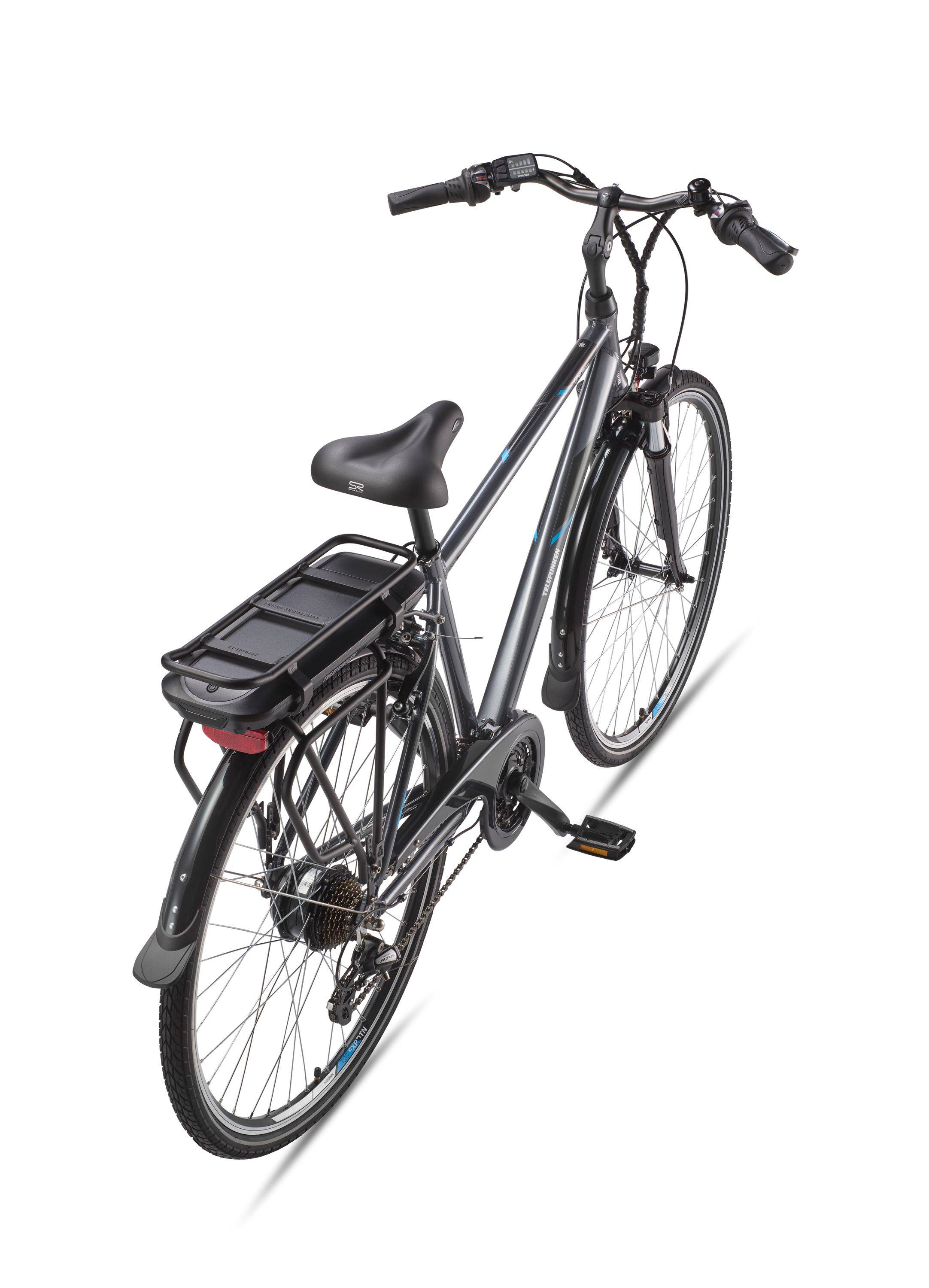 Telefunken E-Bike XT481 mit 21-Gang Shimano Kettenschaltung - Hinterrad-Motor 250W 10Ah, 36V Akku