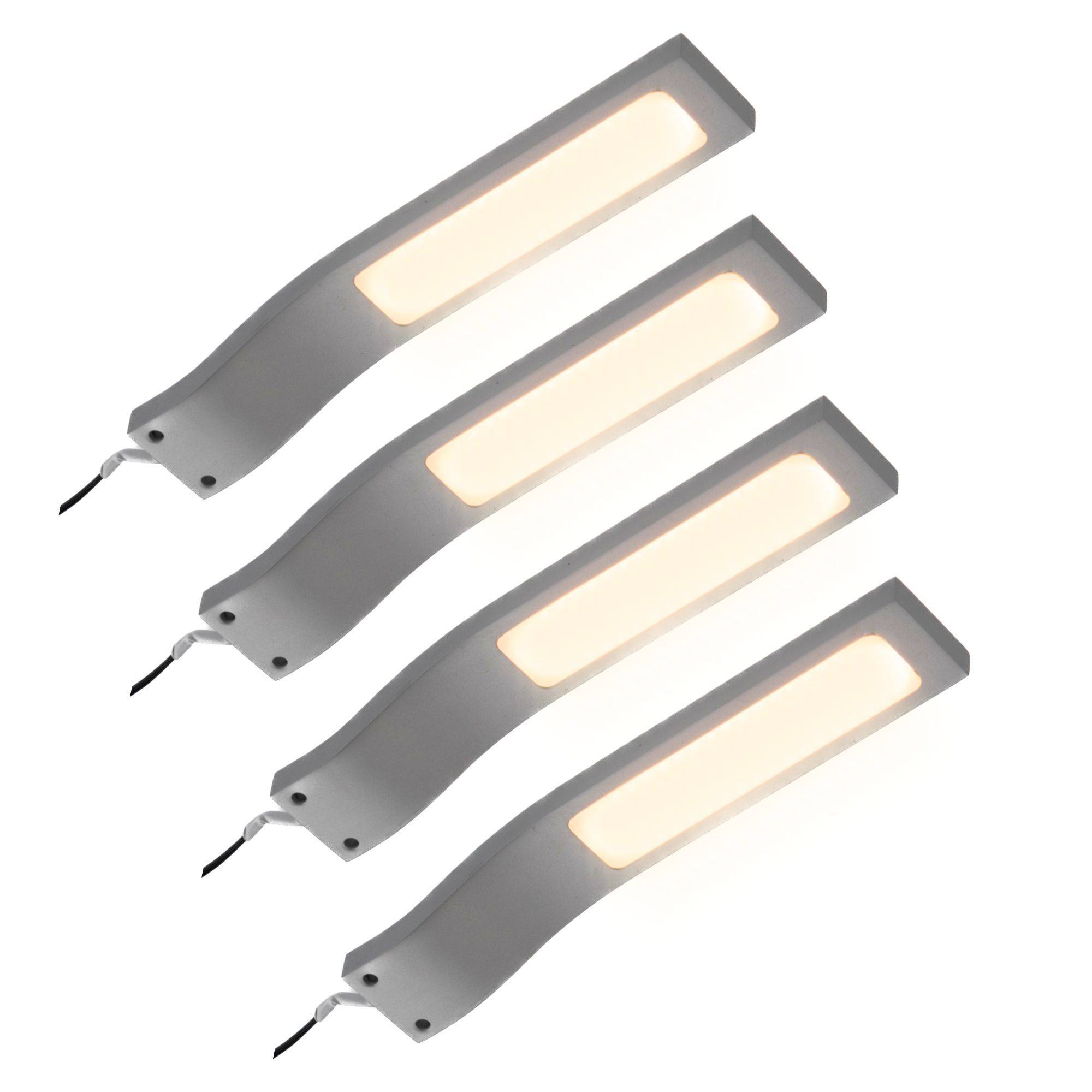 kalb | LED Aufbauleuchten Schrankbeleuchtung einzeln oder 1-4er SET mit Netzteil Vitrinenbeleuchtung