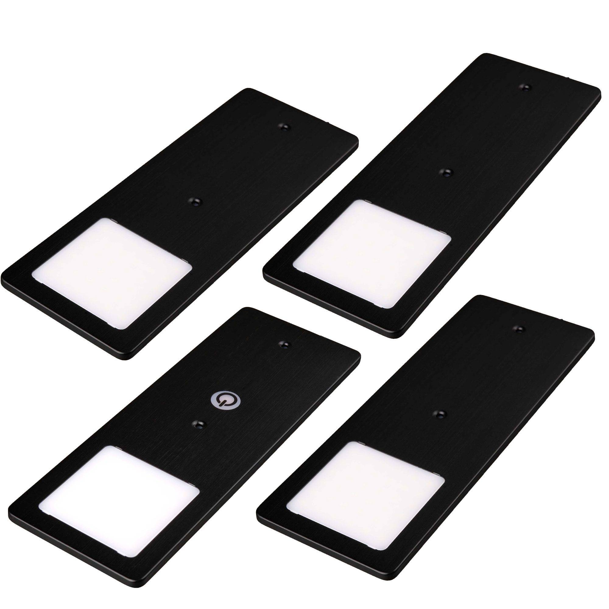 kalb | LED Unterbauleuchten schwarz 5W- sehr flache Küchenleuchte mit Touch-Dimmfunktion Einbaustrahler Einbauspot